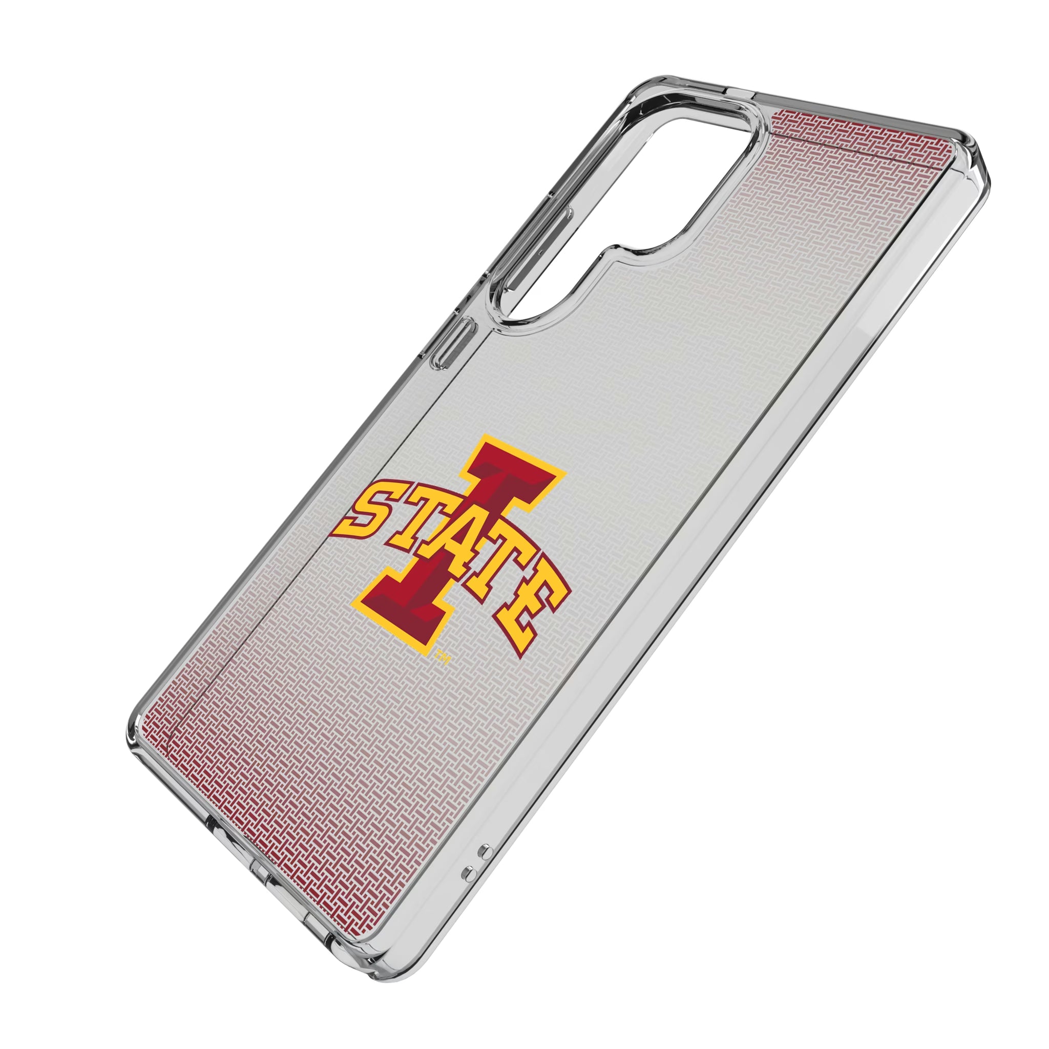 Iowa State University Cyclones Linen Galaxy Clear Phone Case for Samsung Galaxy - Isometric View