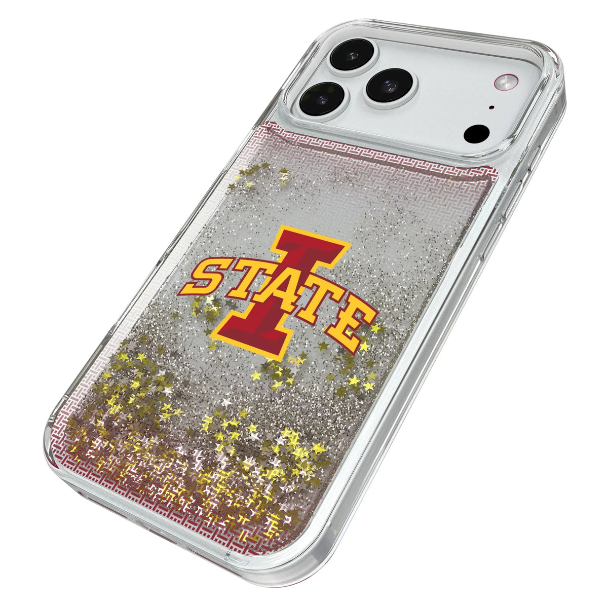 Iowa State University Cyclones Linen iPhone Glitter Phone Case for Apple iPhone - Isometric View#Device_iPhone 18 Pro Max
