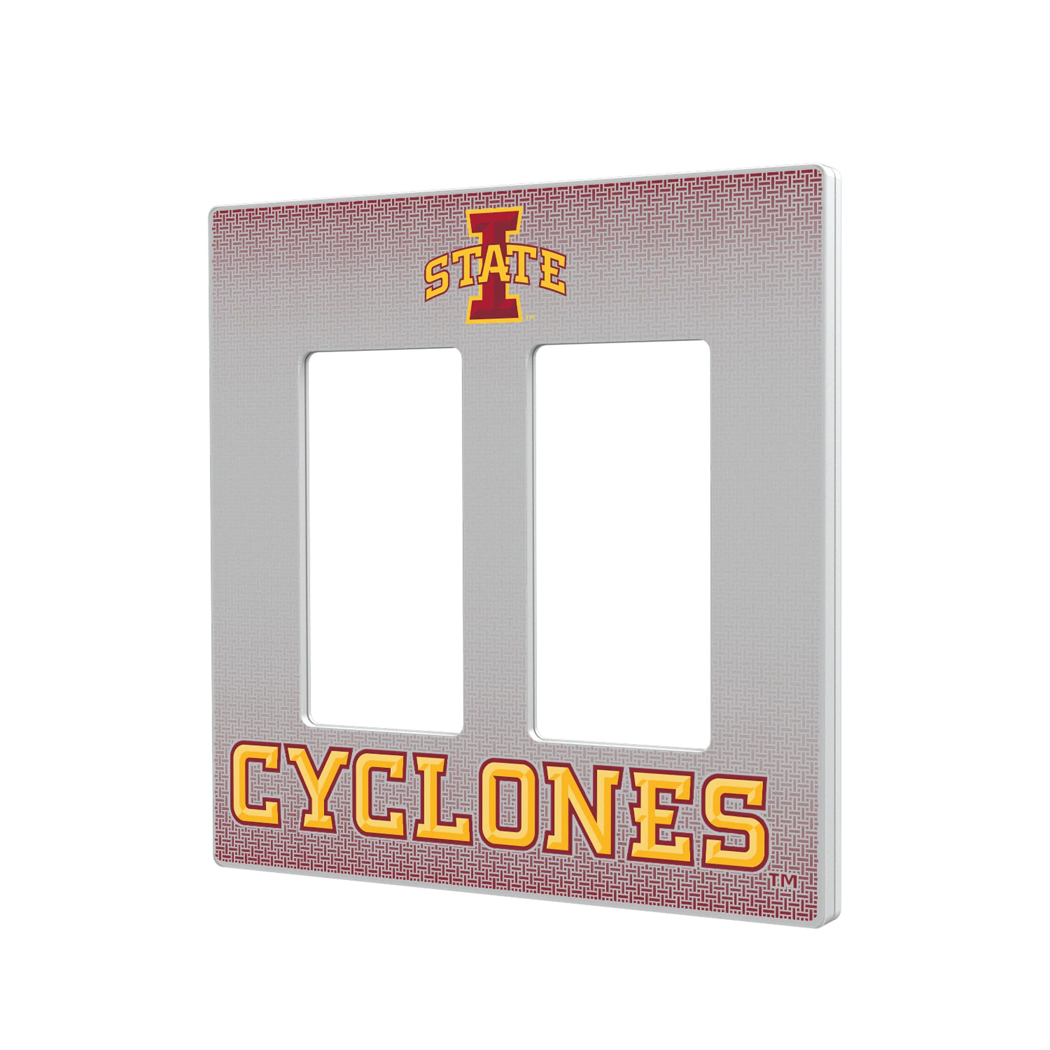 Iowa State University Cyclones Linen Hidden-Screw Light Switch Plate#Style_Double Rocker