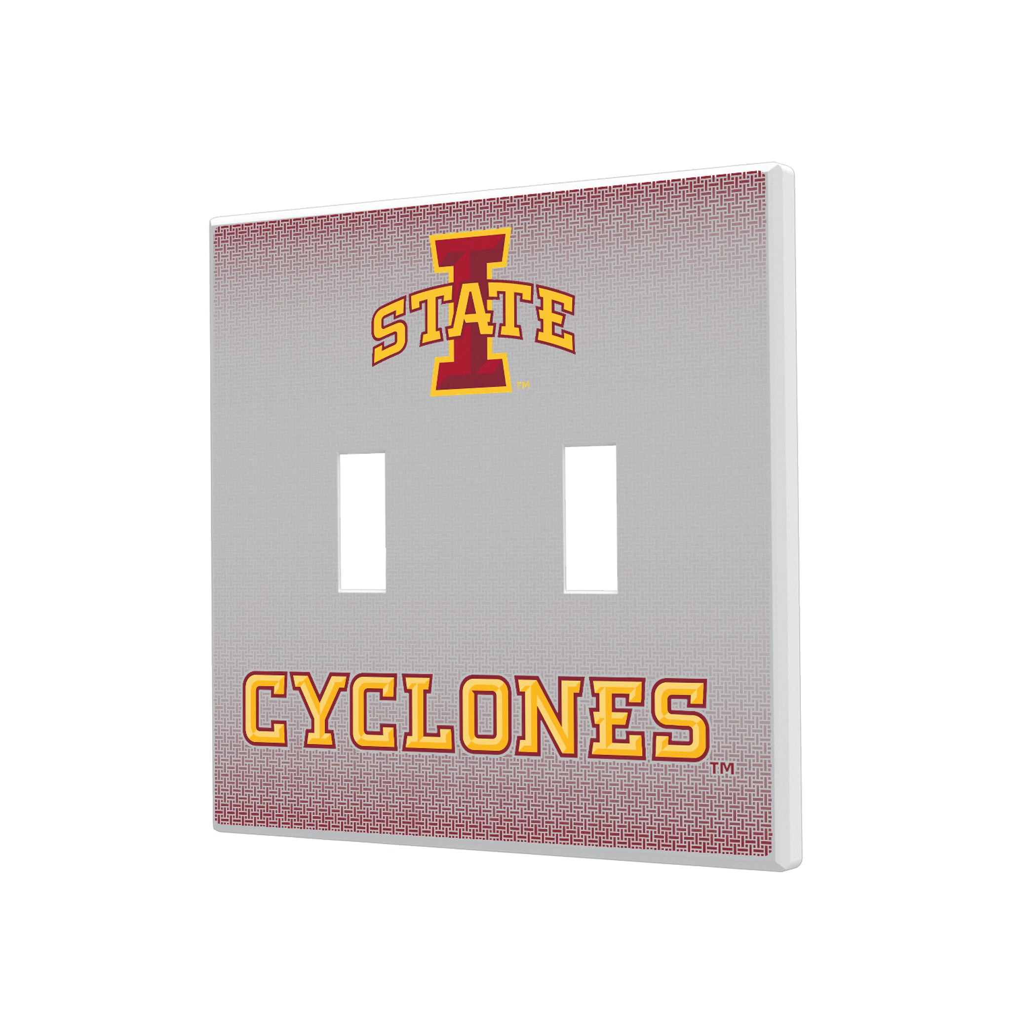 Iowa State University Cyclones Linen Hidden-Screw Light Switch Plate#Style_Double Toggle