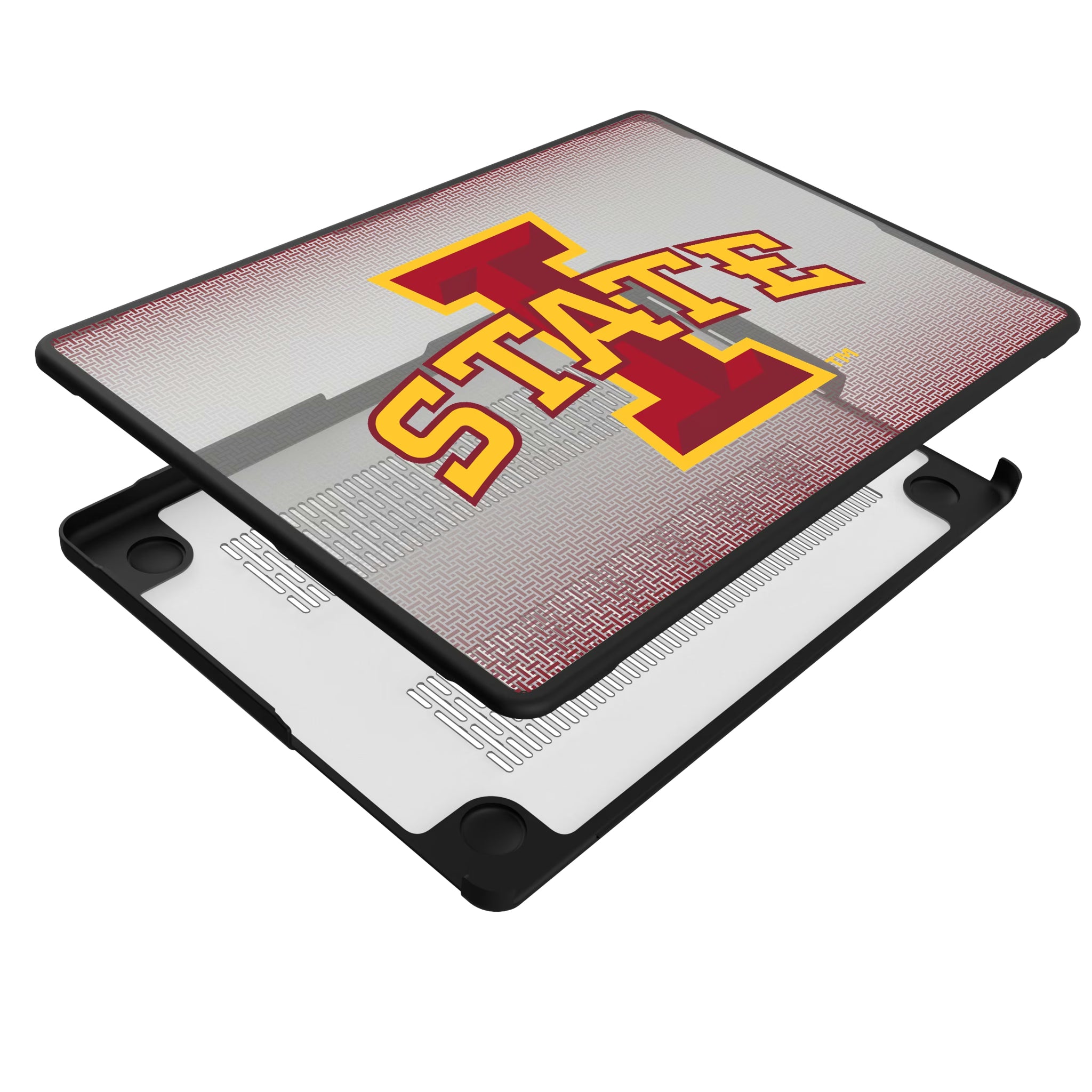 Iowa State University Cyclones Linen MacBook Laptop Case for Apple MacBook - Isometric View#Device_MacBook Pro (14-inch, 2021) / MacBook Pro (14-inch, 2023) / MacBook Pro (14-inch, 2024)