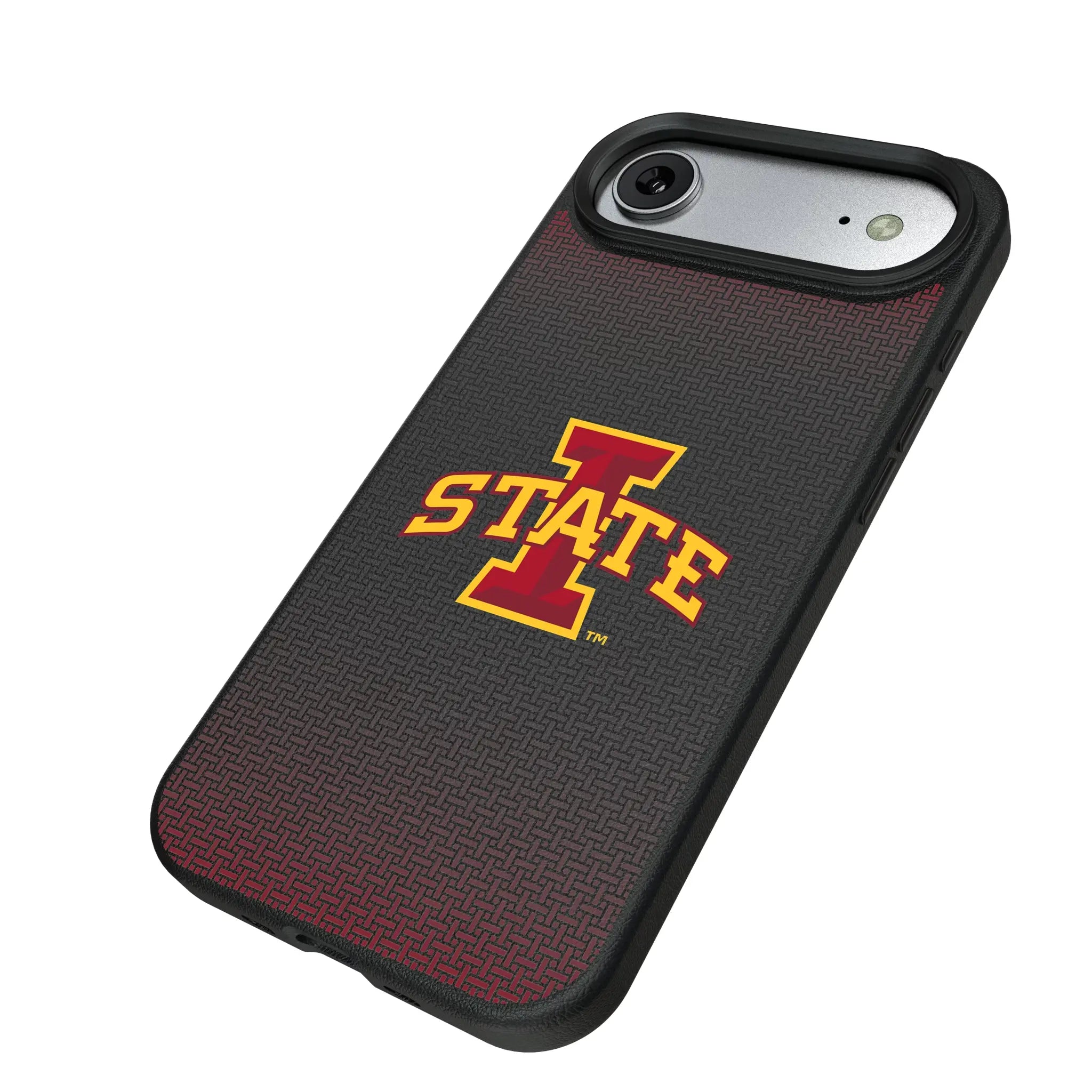 Iowa State University Cyclones Linen iPhone MagSafe Compatible Phone Case for Apple iPhone - Isometric View#Device_iPhone Air