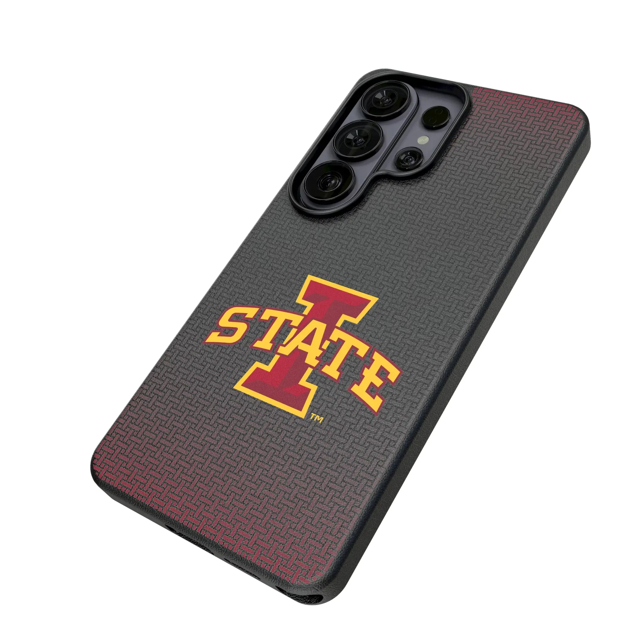 Iowa State University Cyclones Linen Galaxy MagSafe Compatible Phone Case for Samsung Galaxy - Isometric View#Device_Galaxy S26 Ultra