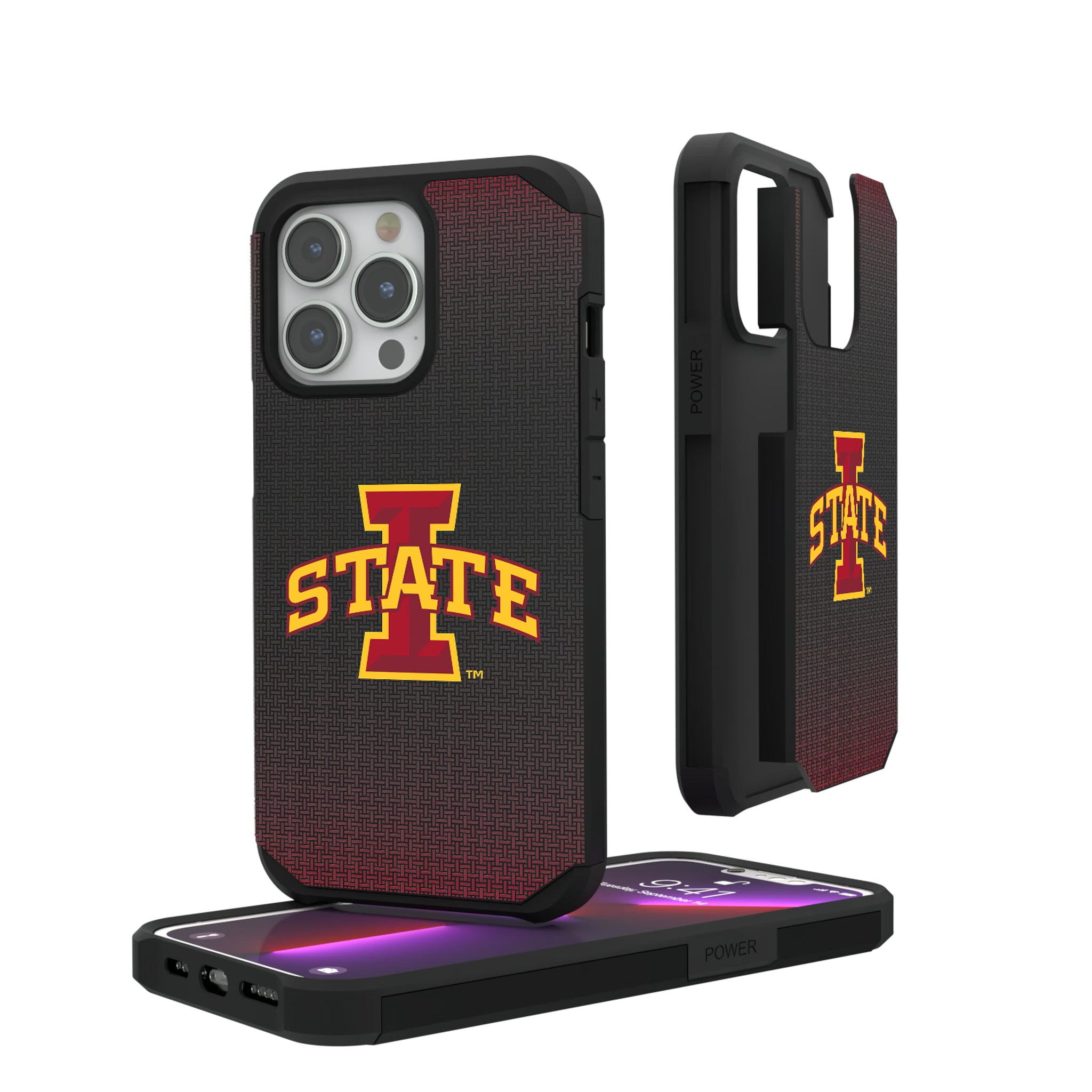 Iowa State University Cyclones Linen iPhone Rugged Phone Case for Apple iPhone#Device_iPhone 13 Pro