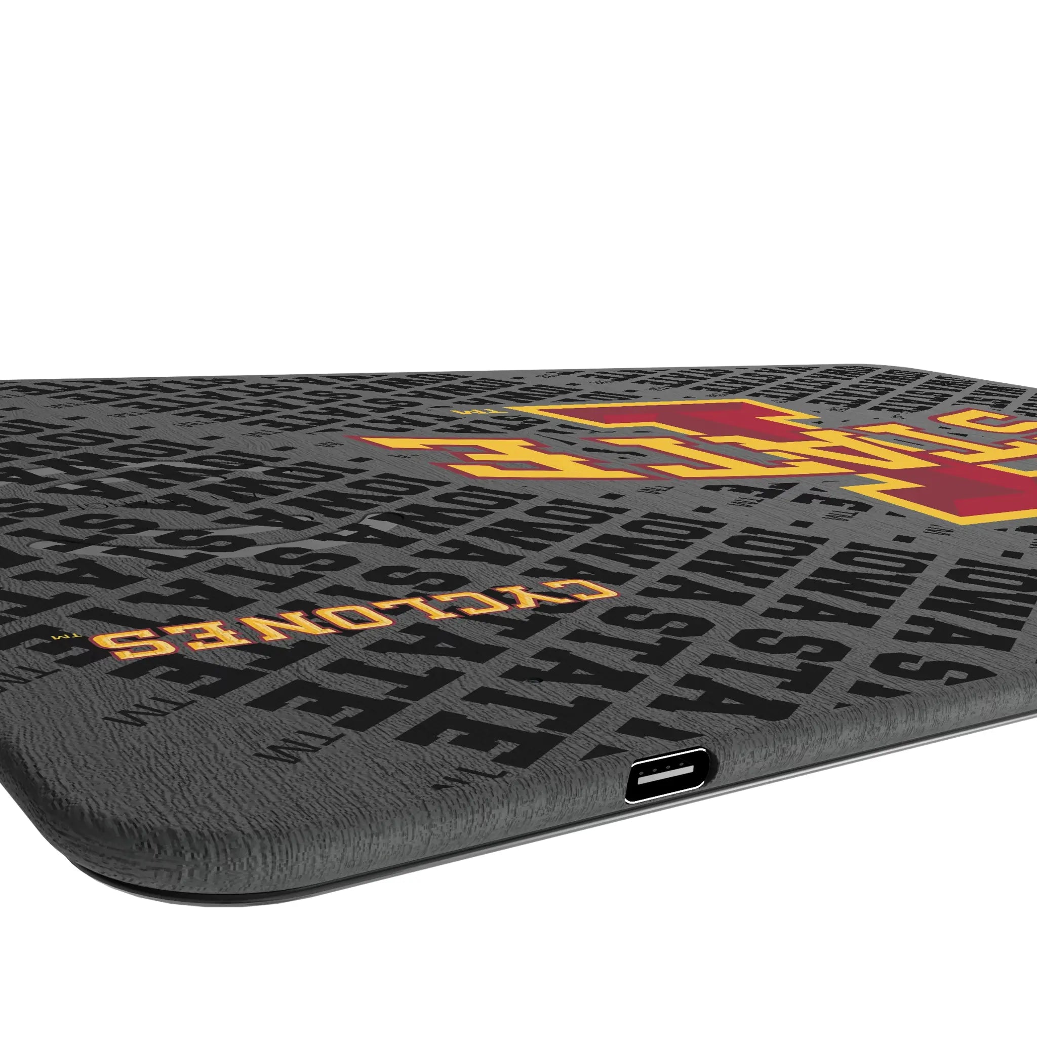 Iowa State University Cyclones Monocolor Tilt 15-Watt Wireless Charger and Mouse Pad