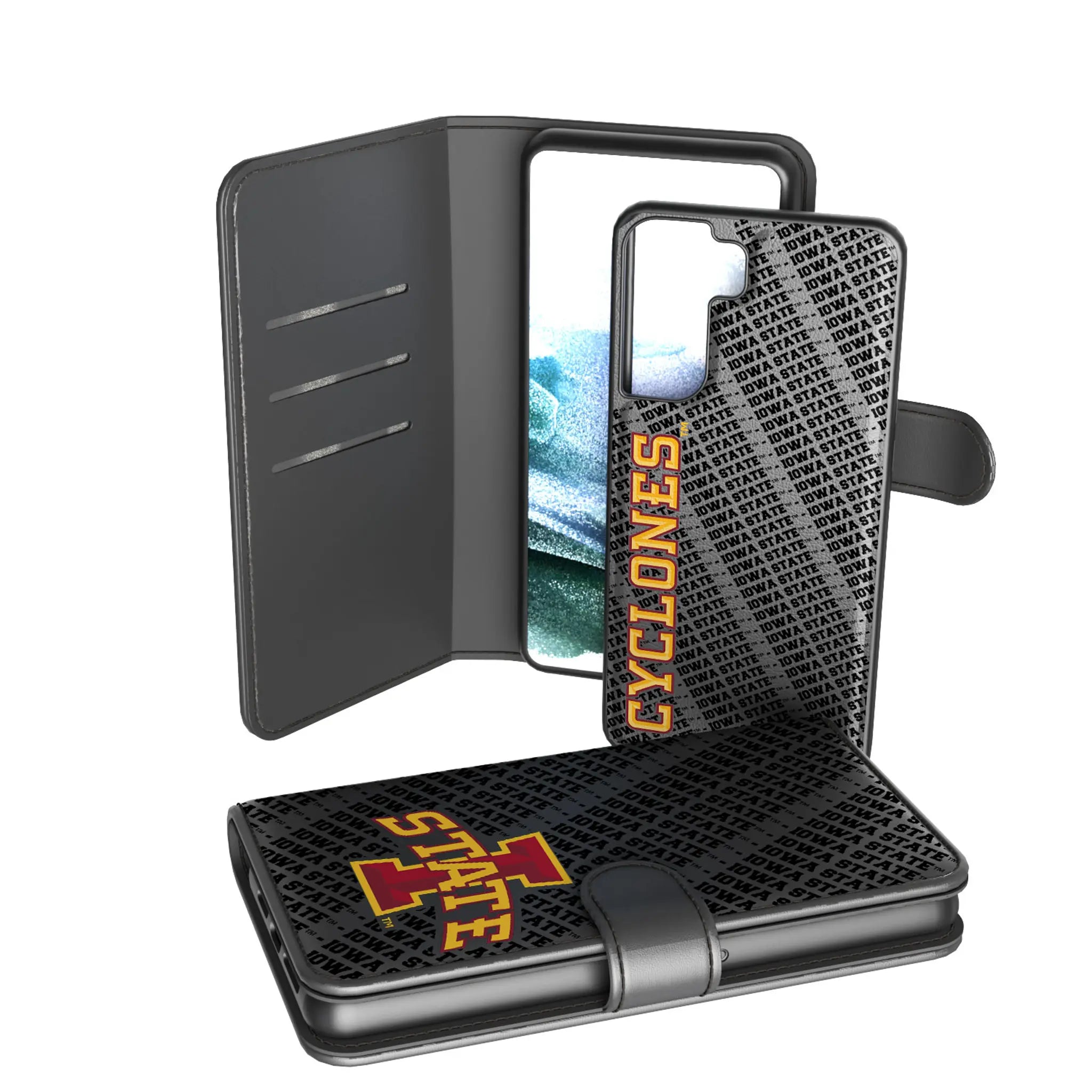 Iowa State University Cyclones Monocolor Tilt Galaxy Wallet Phone Case for Samsung Galaxy