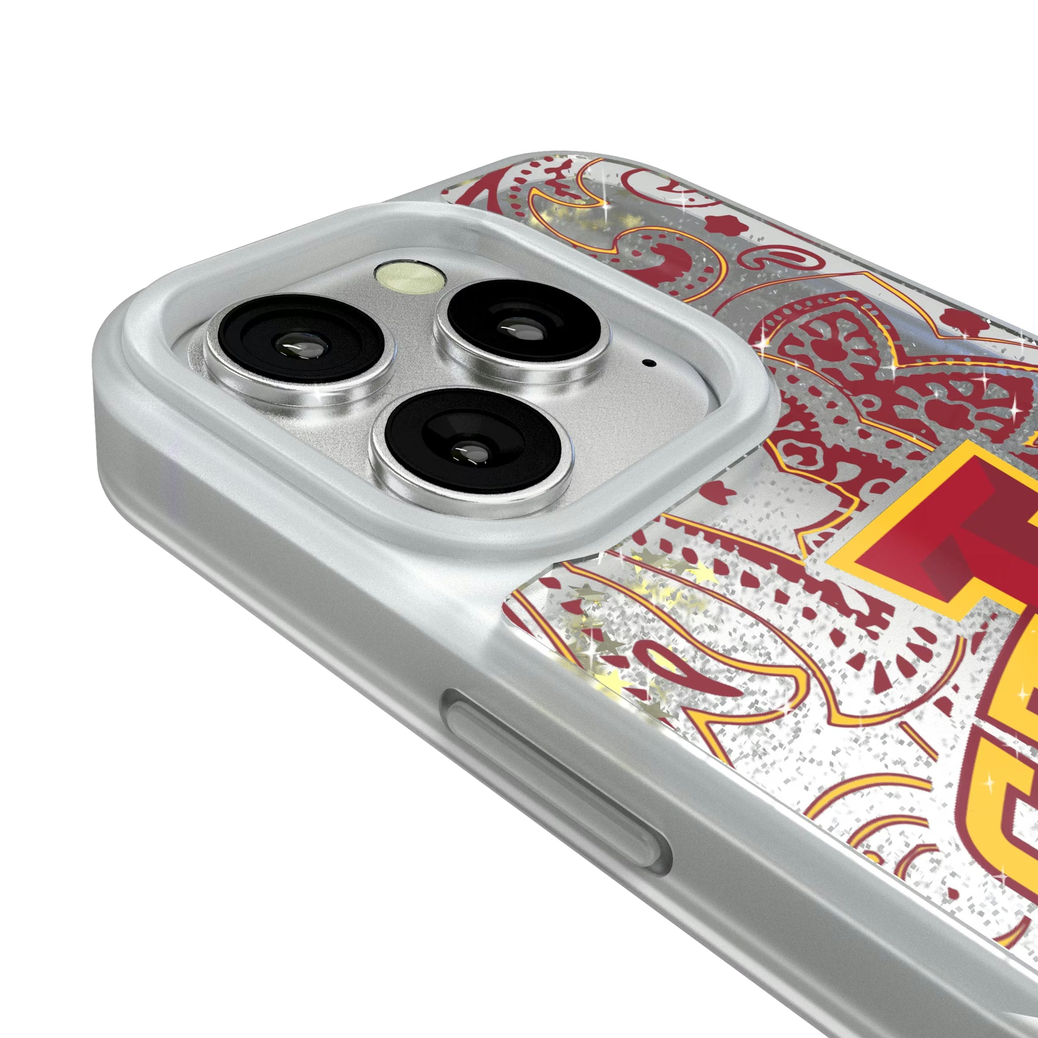 Iowa State University Cyclones Paisley iPhone Glitter Phone Case for Apple iPhone - Detail#Device_iPhone 16 Pro