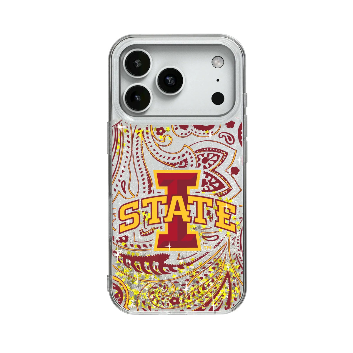 Iowa State University Cyclones Paisley Glitter Phone Case for Apple iPhone