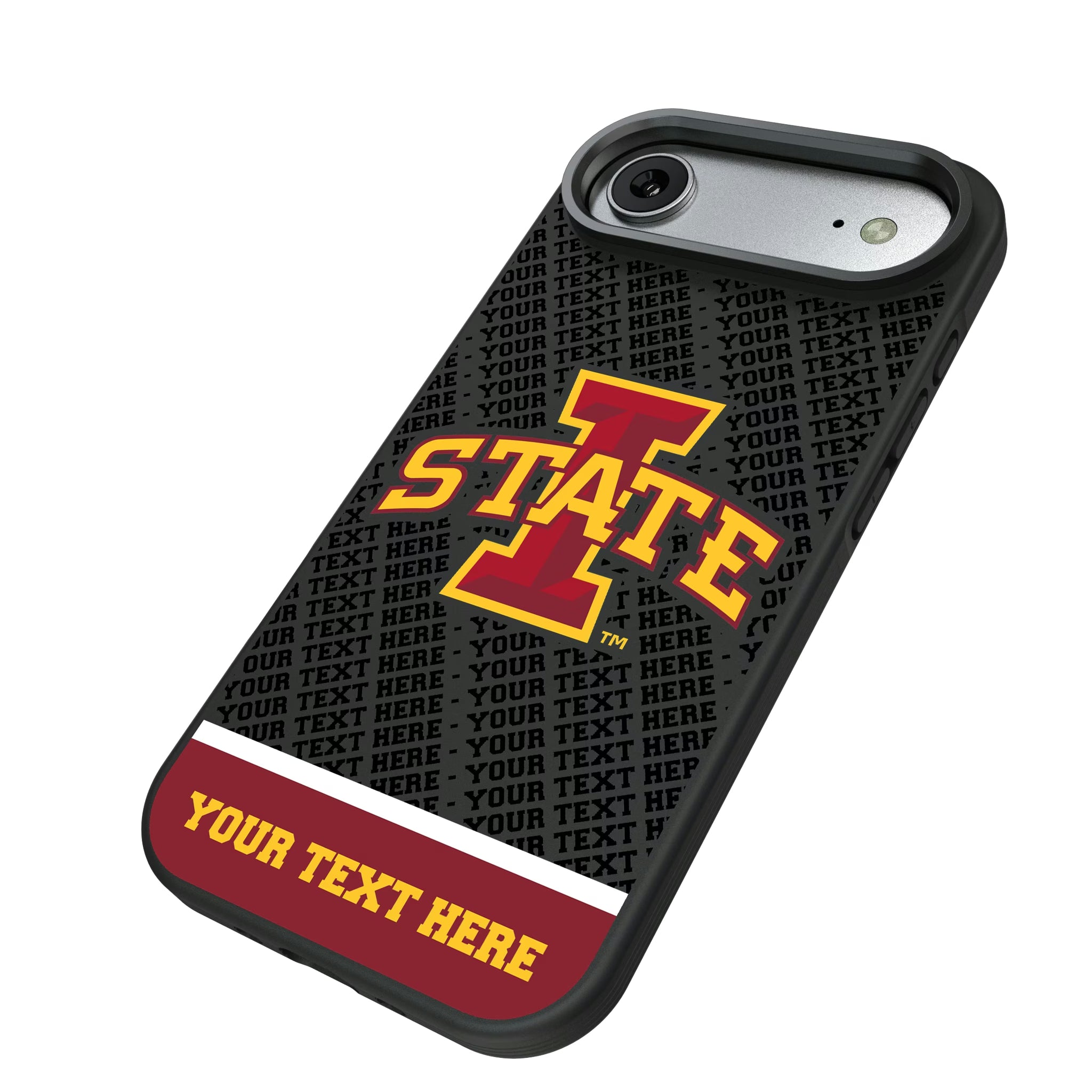 Iowa State University Cyclones Personalized EndZone Plus iPhone Bump Phone Case for Apple iPhone - Isometric View#Device_iPhone Air