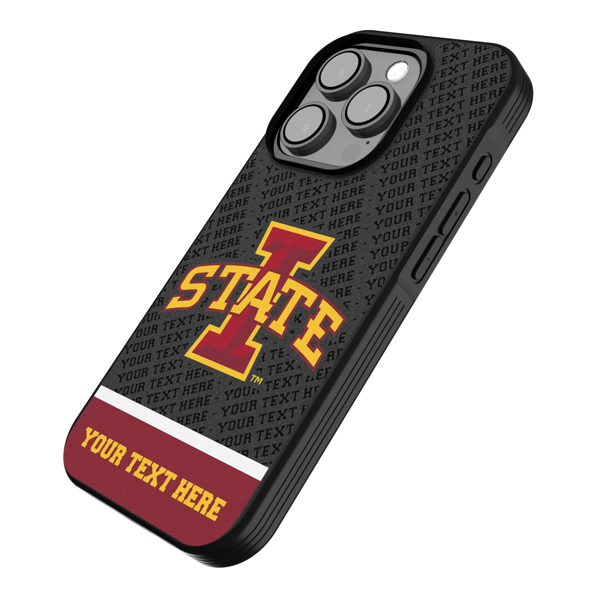 Iowa State University Cyclones Personalized EndZone Plus iPhone Bump Phone Case for Apple iPhone - Isometric View