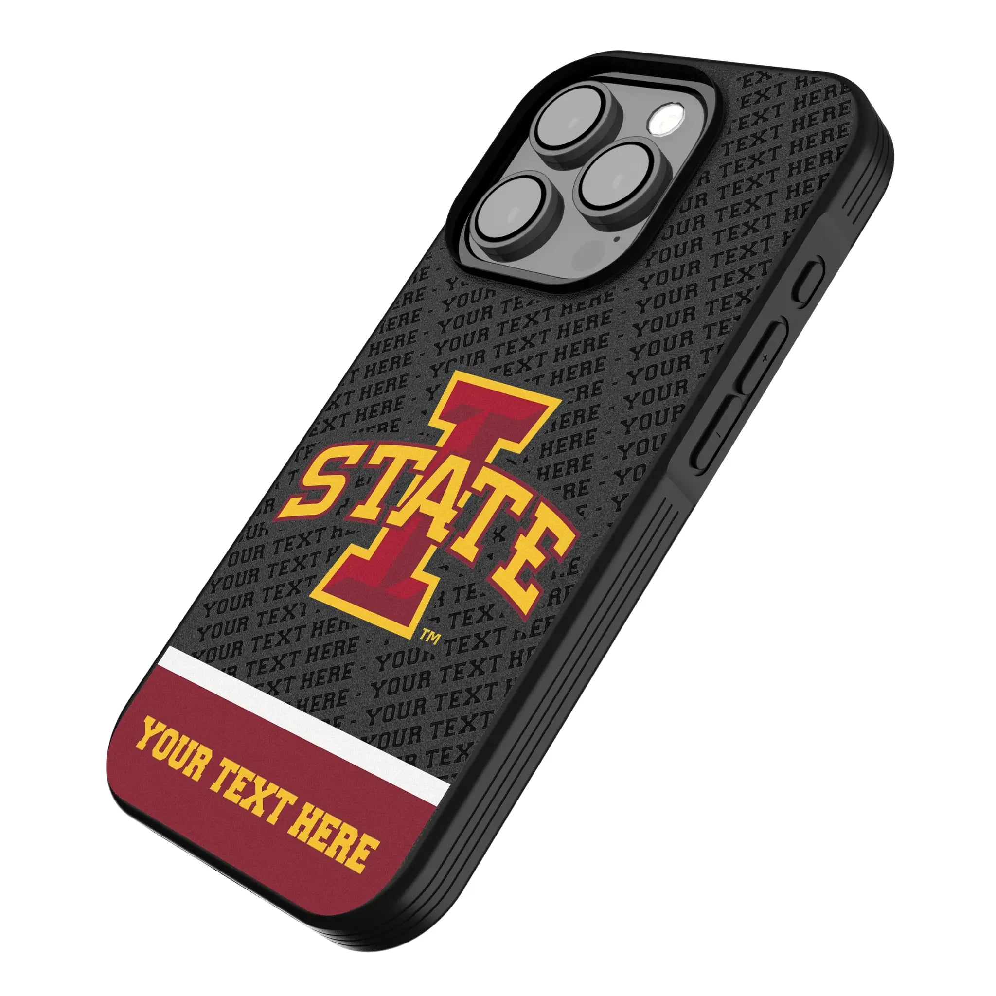 Iowa State University Cyclones Personalized EndZone Plus iPhone Bump Phone Case for Apple iPhone - Isometric View