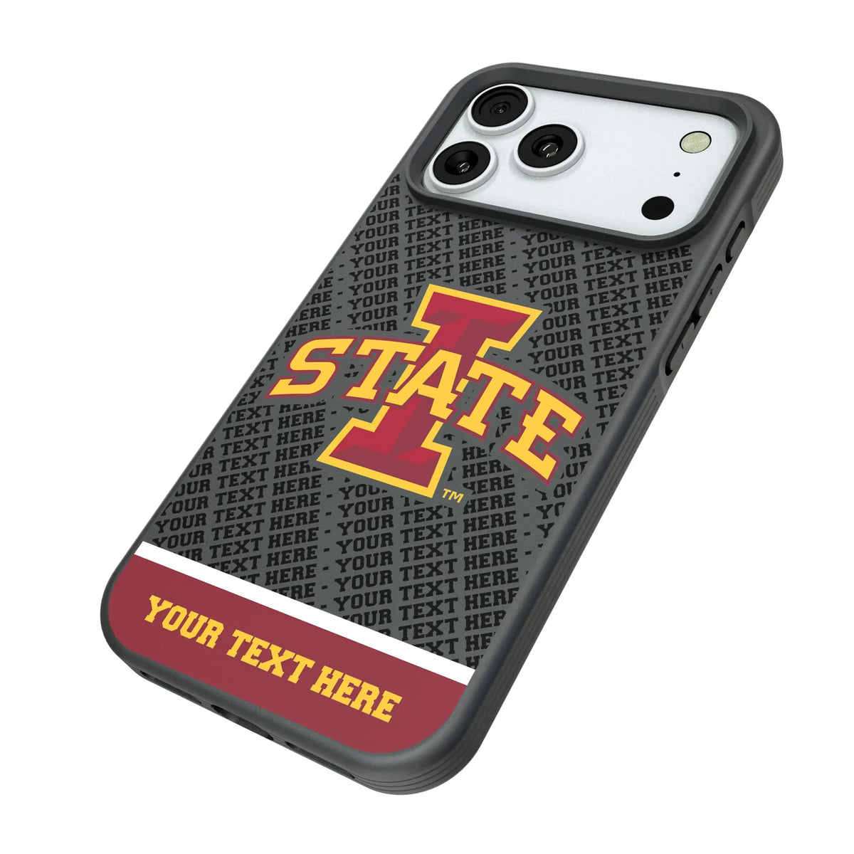 Iowa State University Cyclones Personalized EndZone Plus iPhone Bump Phone Case for Apple iPhone - Isometric View#Device_iPhone 18 Pro Max