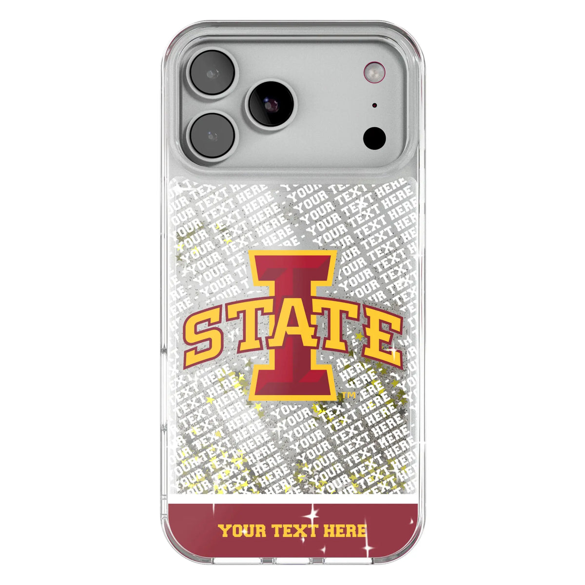 Iowa State University Cyclones Personalized EndZone Plus Glitter Phone Case for Apple iPhone