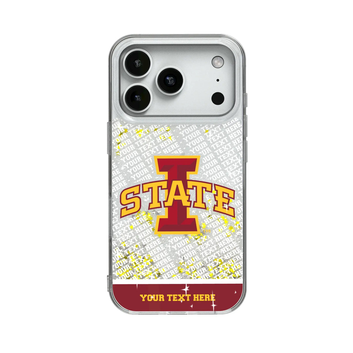 Iowa State University Cyclones Personalized EndZone Plus Glitter Phone Case for Apple iPhone