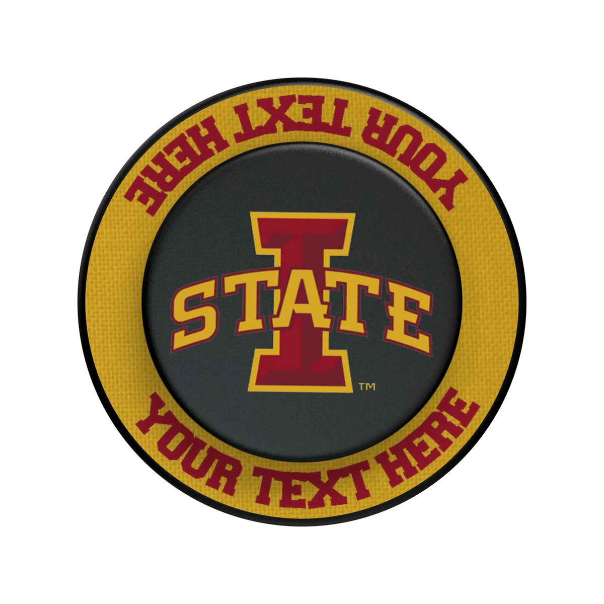 Iowa State University Cyclones Personalized Endzone Solid Popsockets Round Magnetic