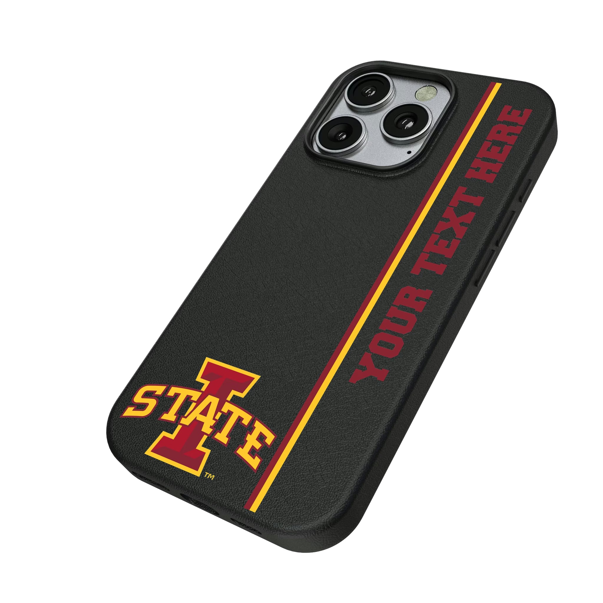 Iowa State University Cyclones Personalized Sidebard iPhone MagSafe Compatible Phone Case for Apple iPhone - Isometric View