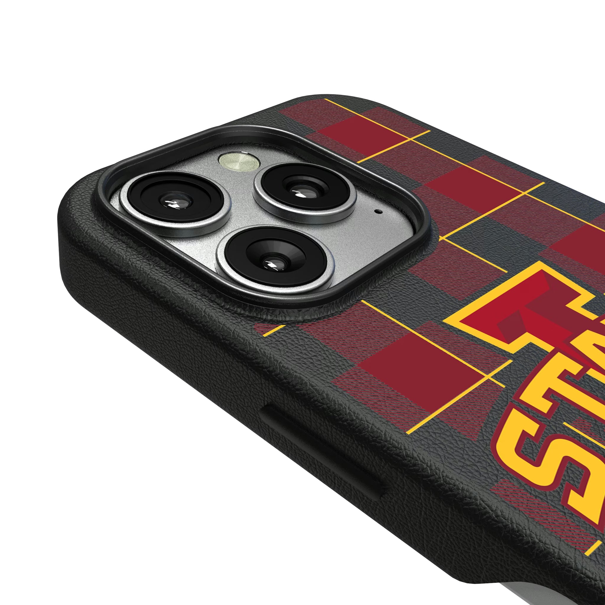 Iowa State University Cyclones Plaid iPhone MagSafe Compatible Phone Case for Apple iPhone - Detail