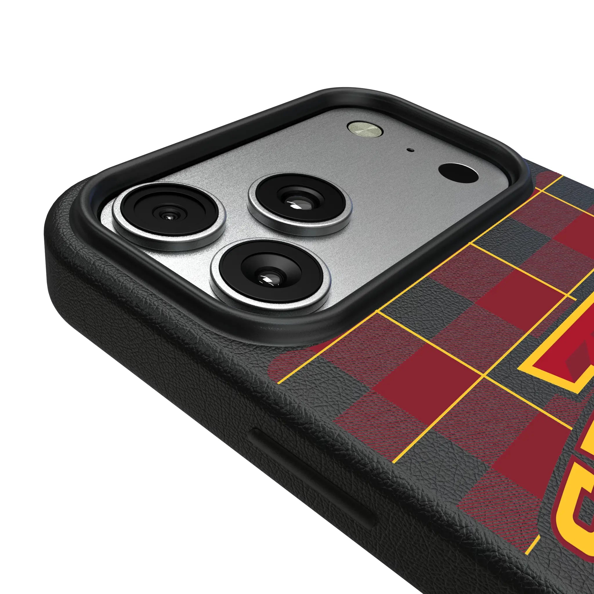 Iowa State University Cyclones Plaid iPhone MagSafe Compatible Phone Case for Apple iPhone - Detail#Device_iPhone 17 Pro Max