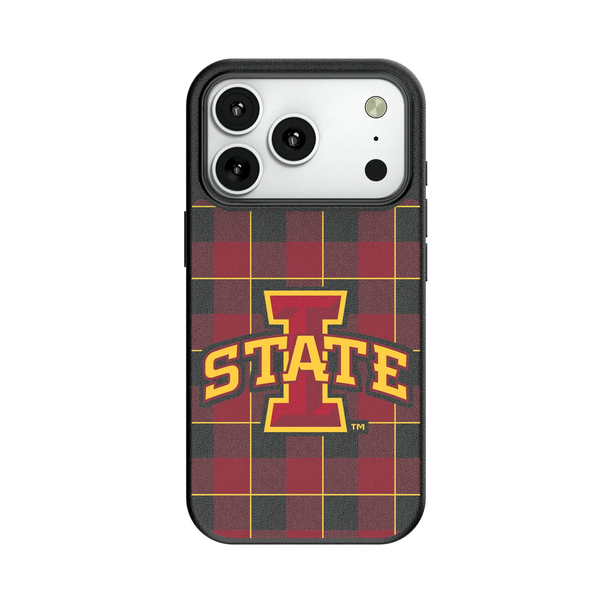 Iowa State University Cyclones Plaid MagSafe Compatible Phone Case for Apple iPhone