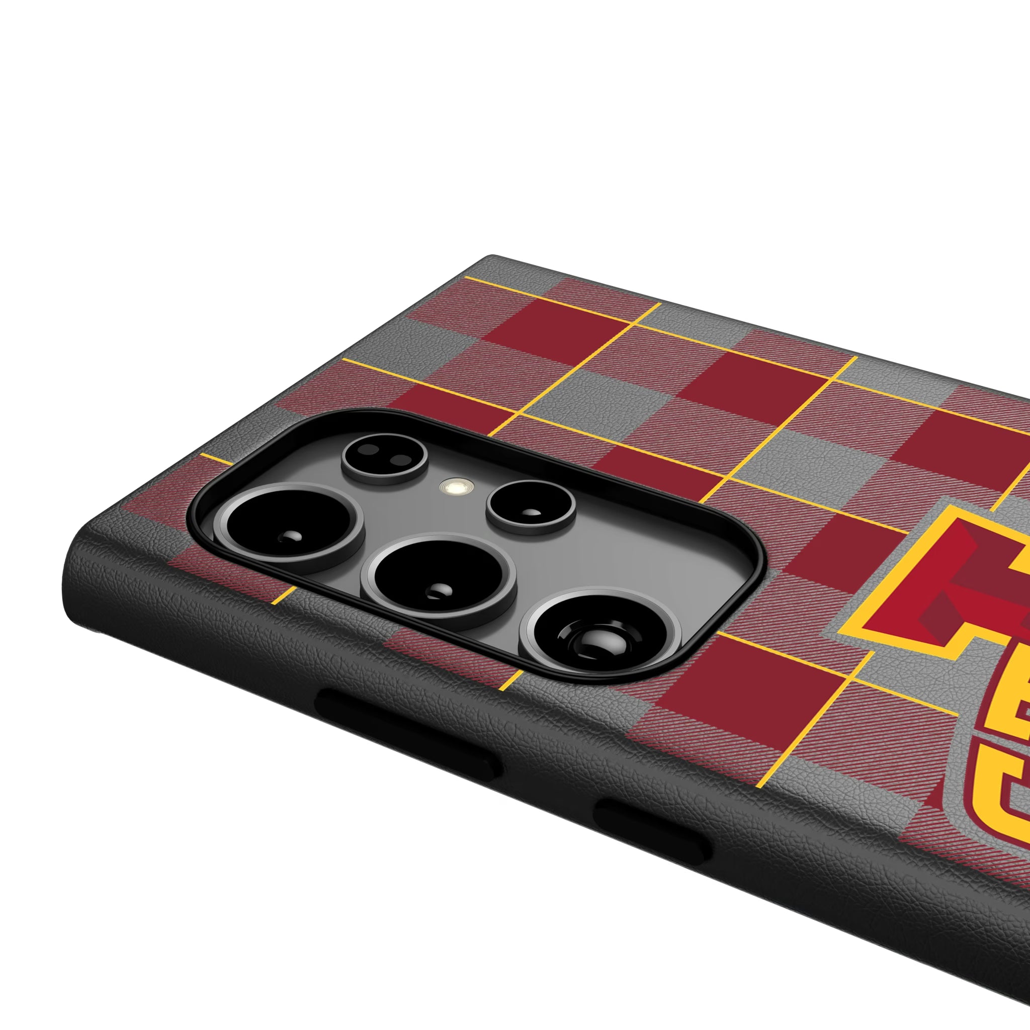 Iowa State University Cyclones Plaid Galaxy MagSafe Compatible Phone Case for Samsung Galaxy - Detail