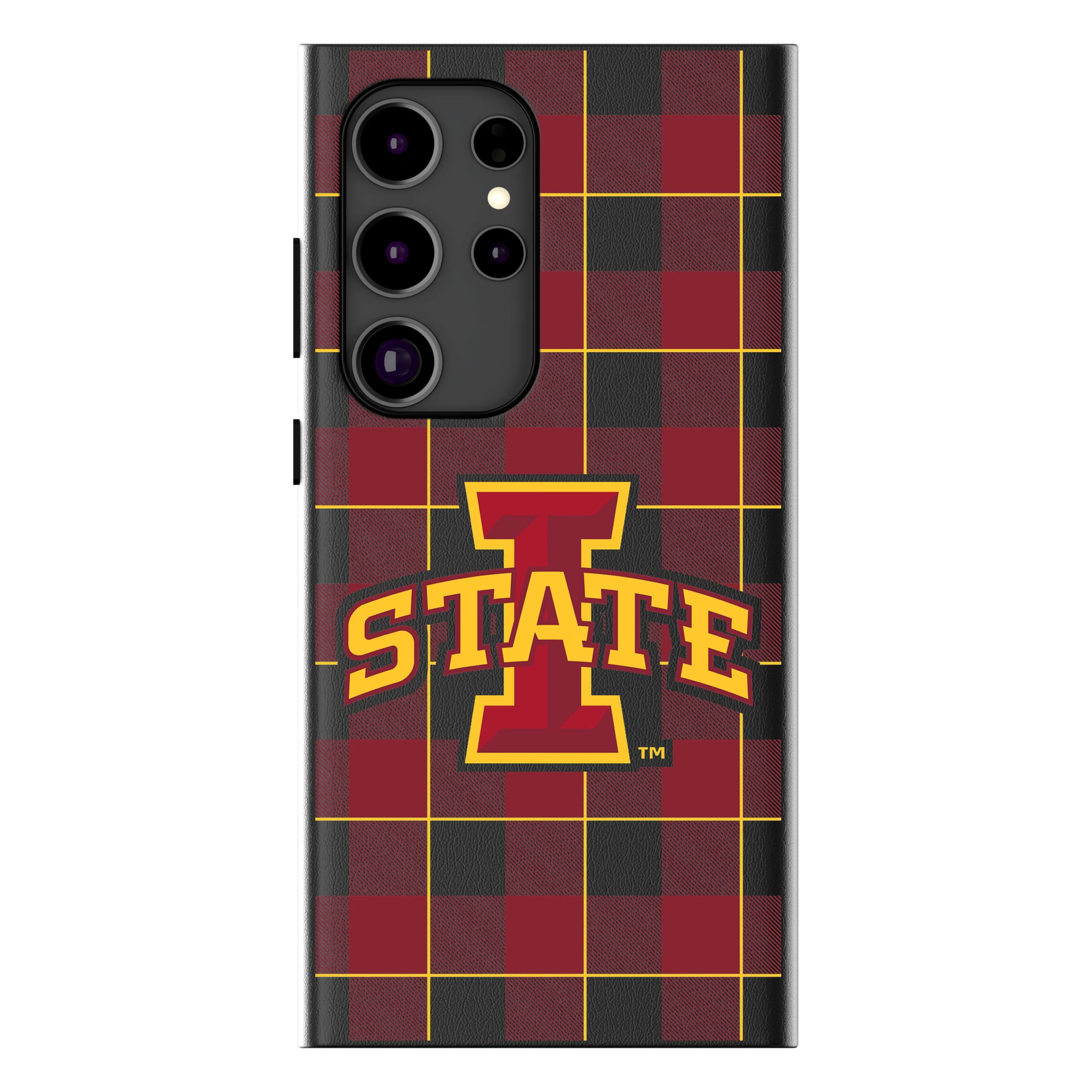 Iowa State University Cyclones Plaid Galaxy MagSafe Compatible Phone Case for Samsung Galaxy