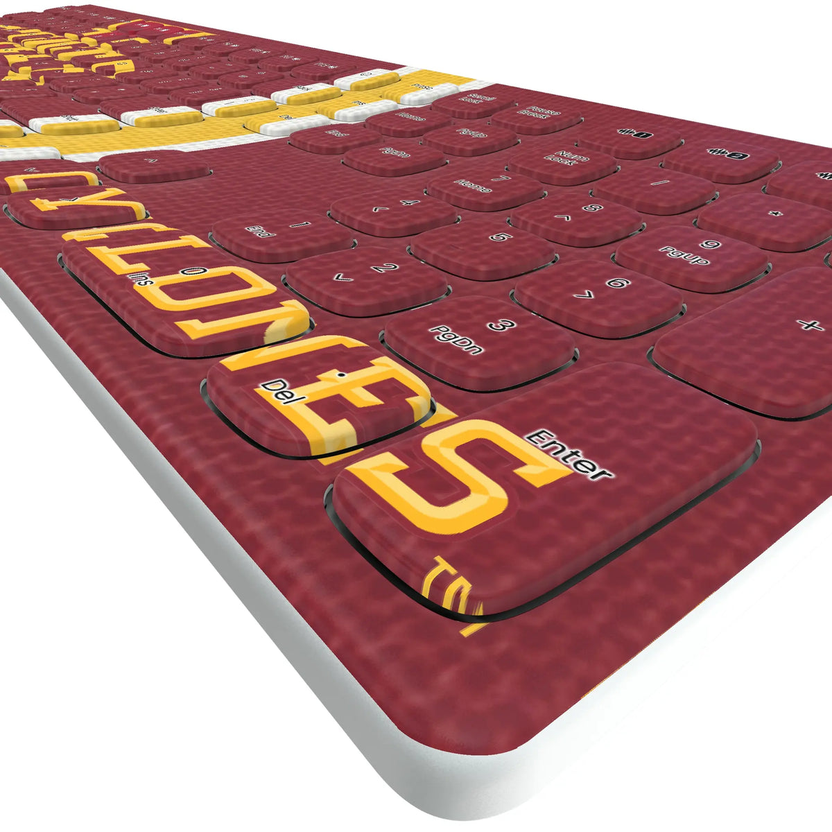 Iowa State University Cyclones Stripe KKB605 Curved Wireless Keyboard - Detail