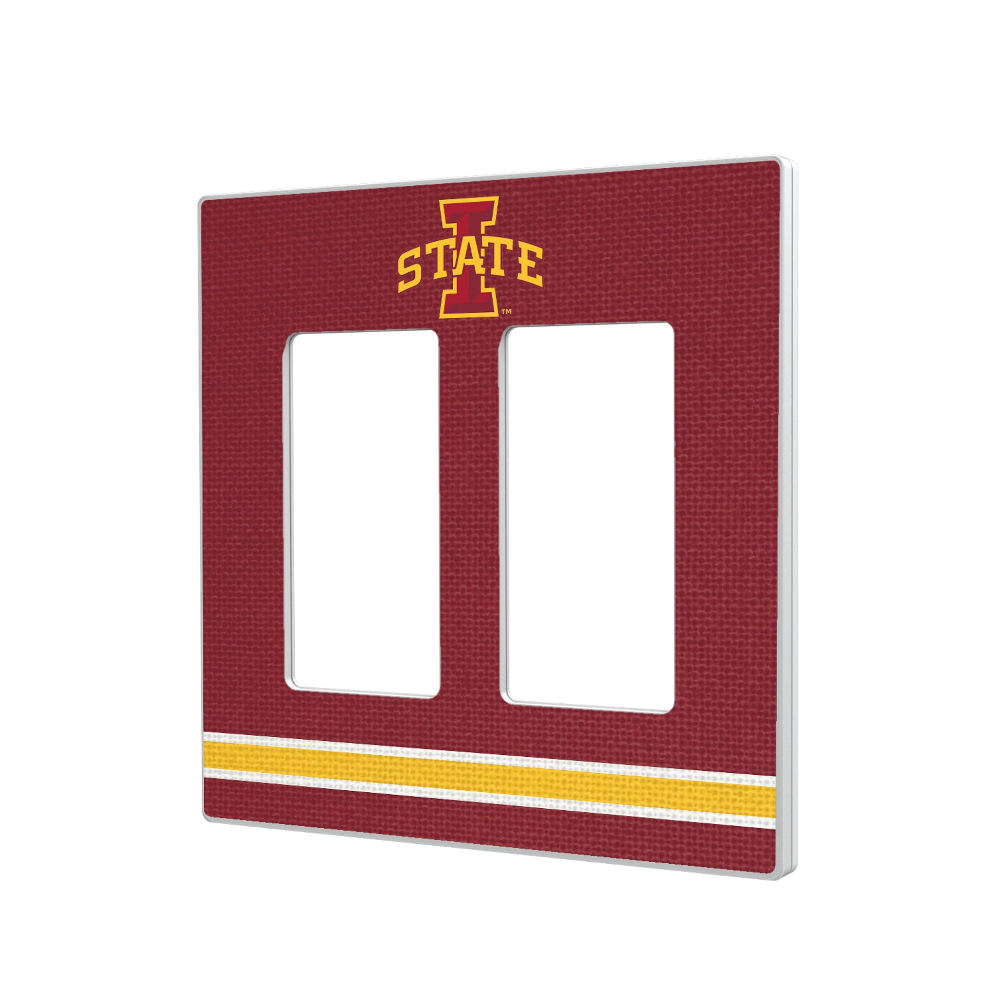 Iowa State University Cyclones Stripe Hidden-Screw Light Switch Plate#Style_Double Rocker