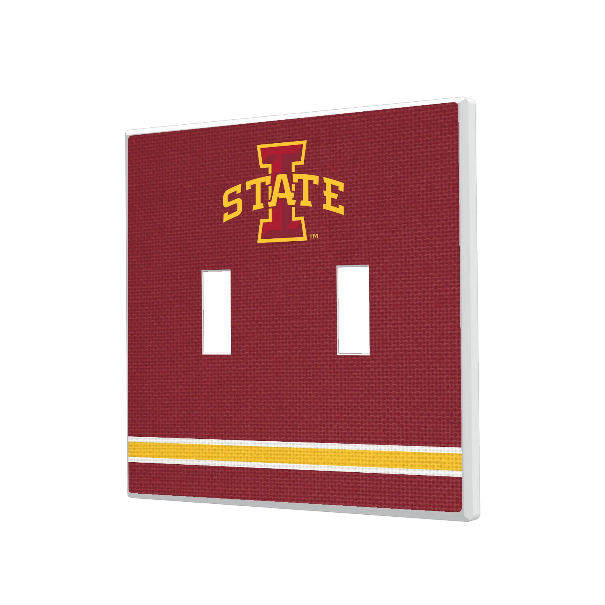 Iowa State University Cyclones Stripe Hidden-Screw Light Switch Plate#Style_Double Toggle