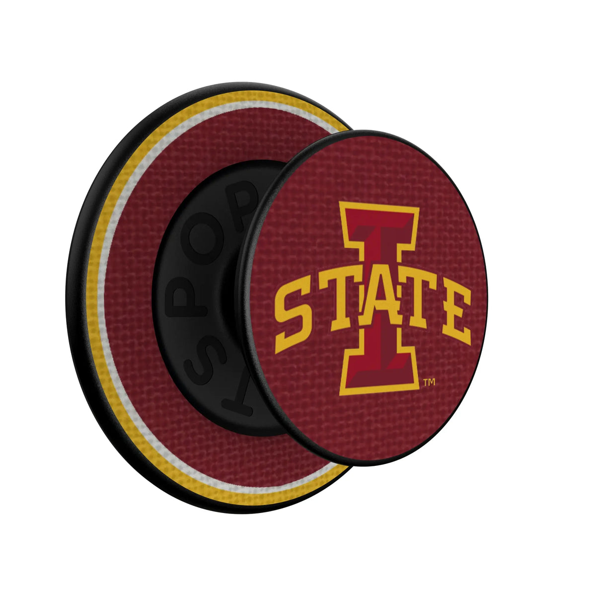 Iowa State University Cyclones Stripe Popsockets Round Magnetic - Isometric View