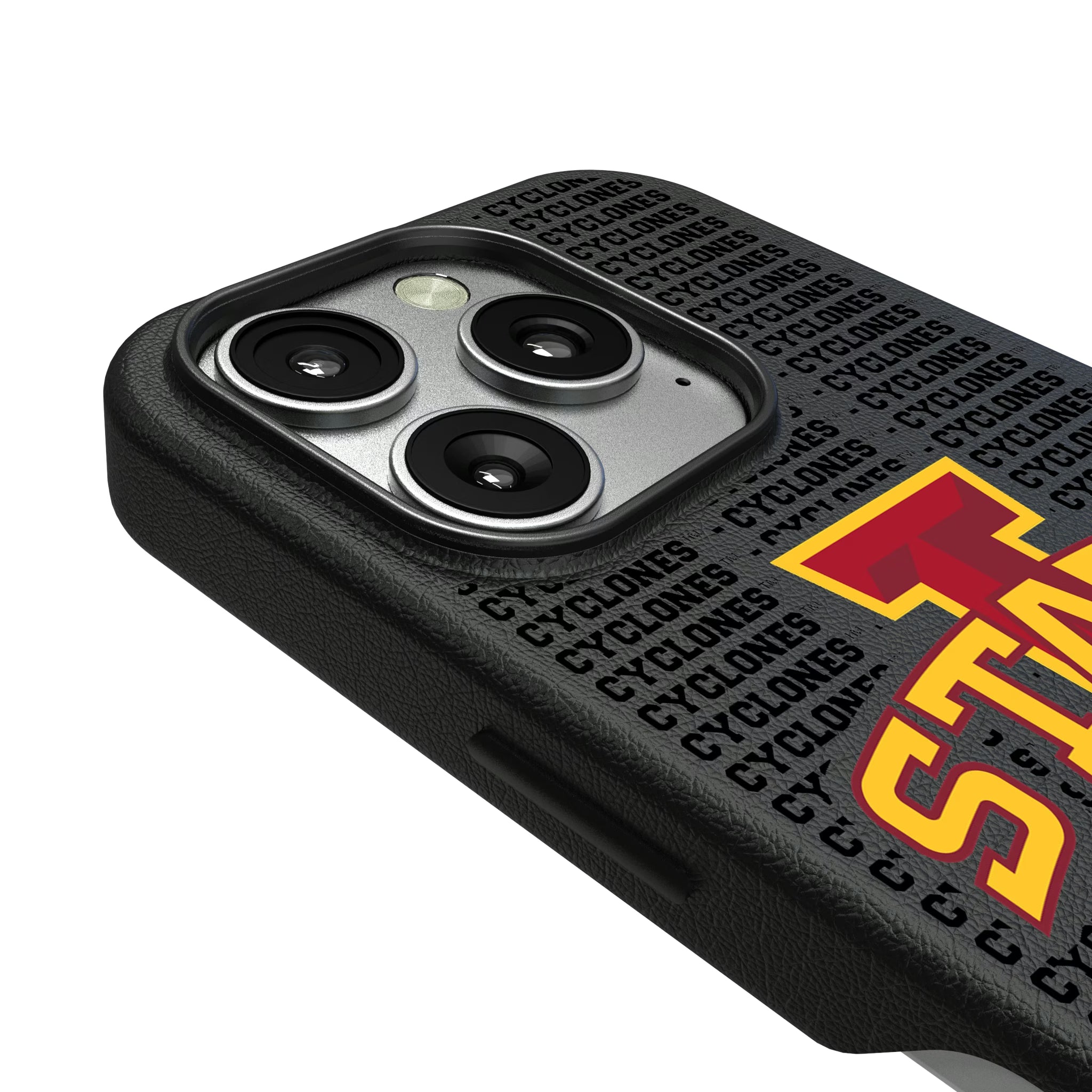 Iowa State University Cyclones Text Backdrop iPhone MagSafe Compatible Phone Case for Apple iPhone - Detail