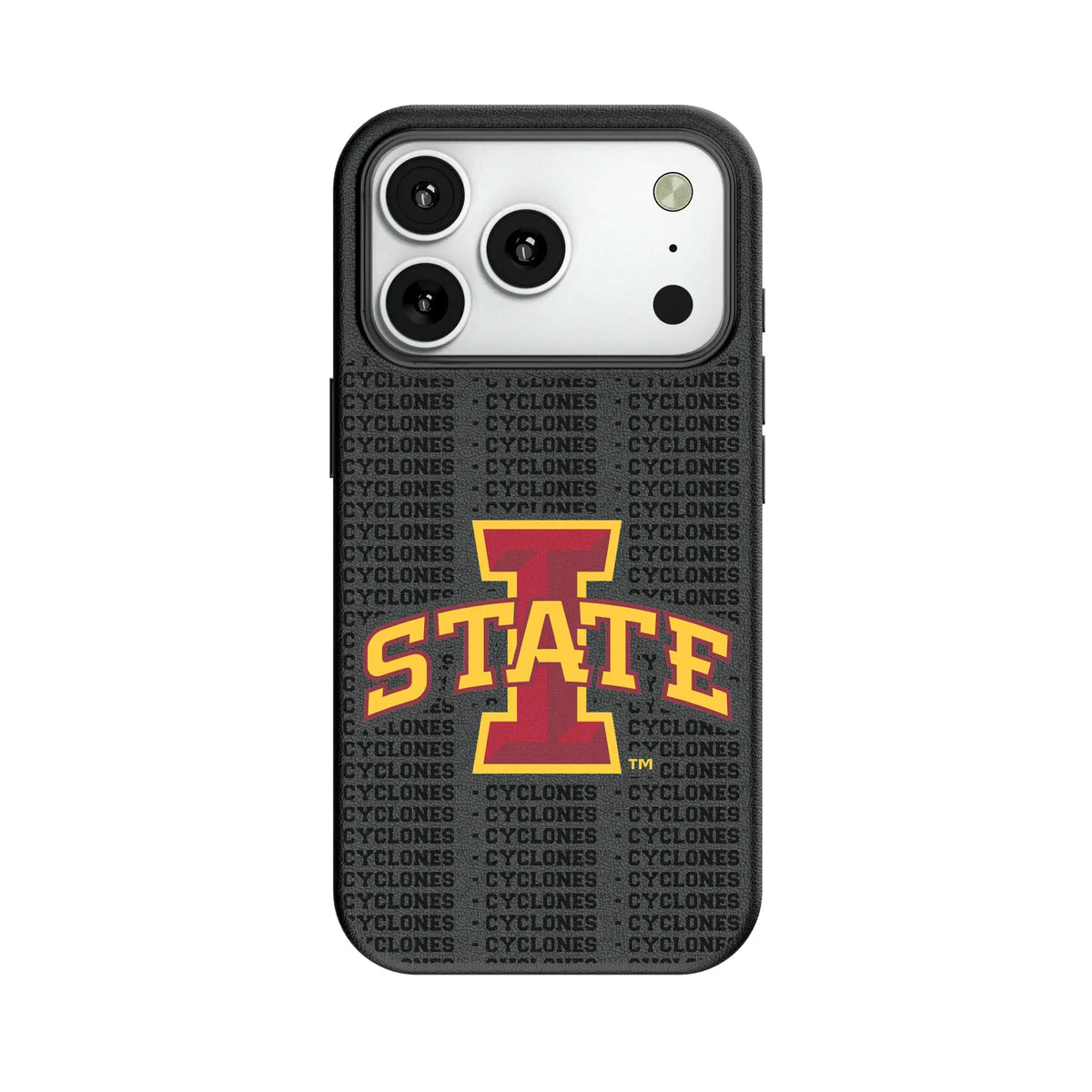 Iowa State University Cyclones Text Backdrop MagSafe Compatible Phone Case for Apple iPhone