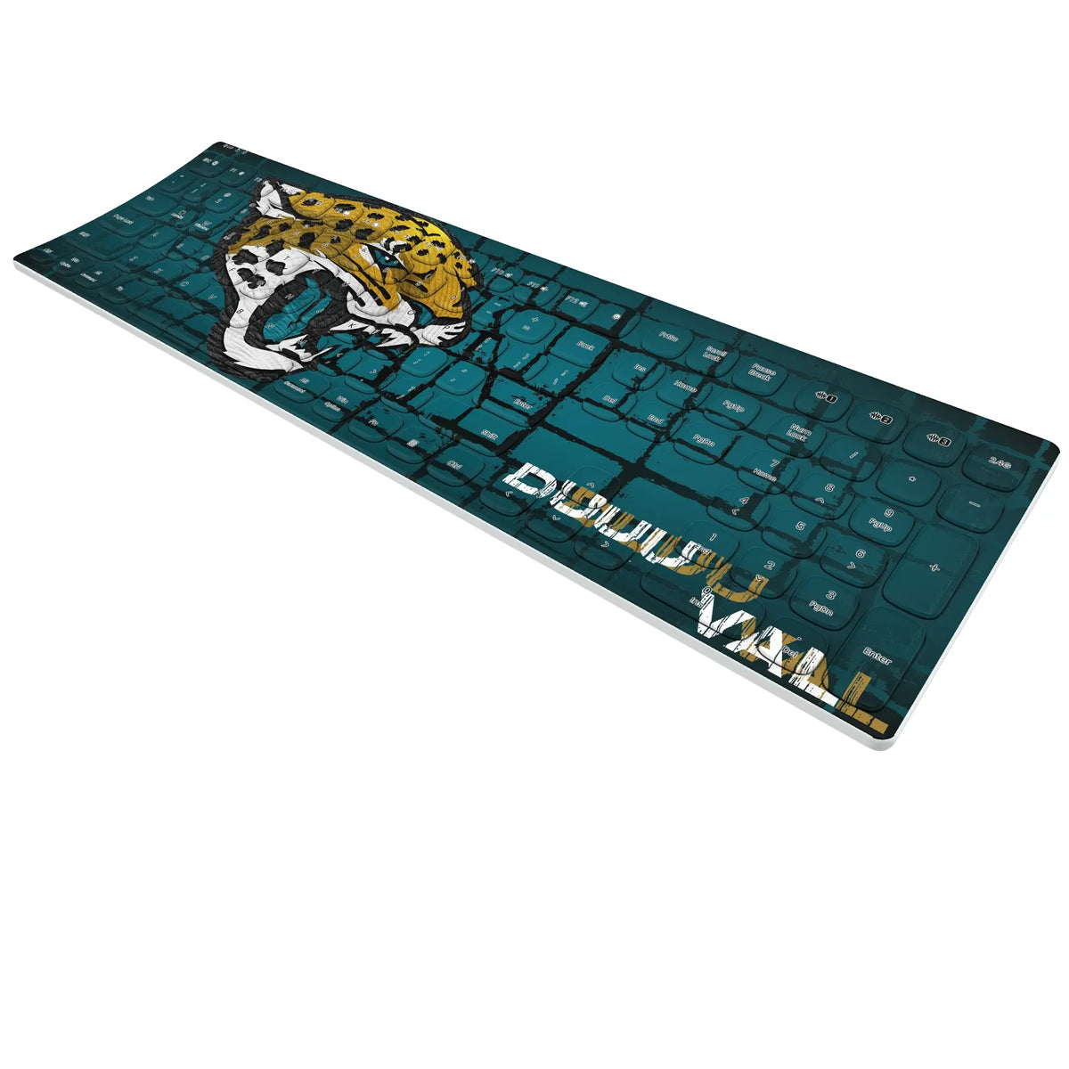 Jacksonville Jaguars Brick KKB605 Curved Wireless Keyboard - Isometric View