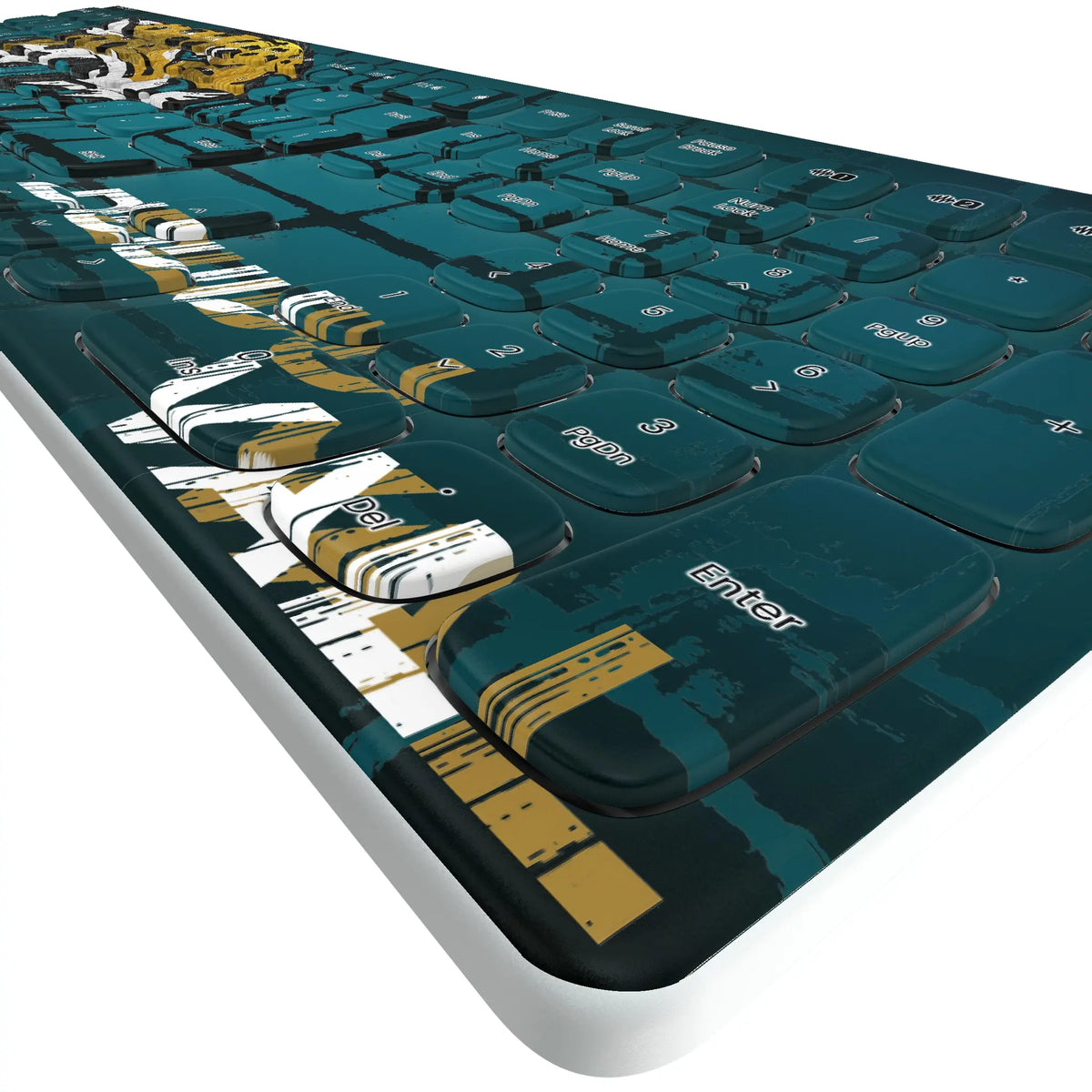 Jacksonville Jaguars Brick KKB605 Curved Wireless Keyboard - Detail