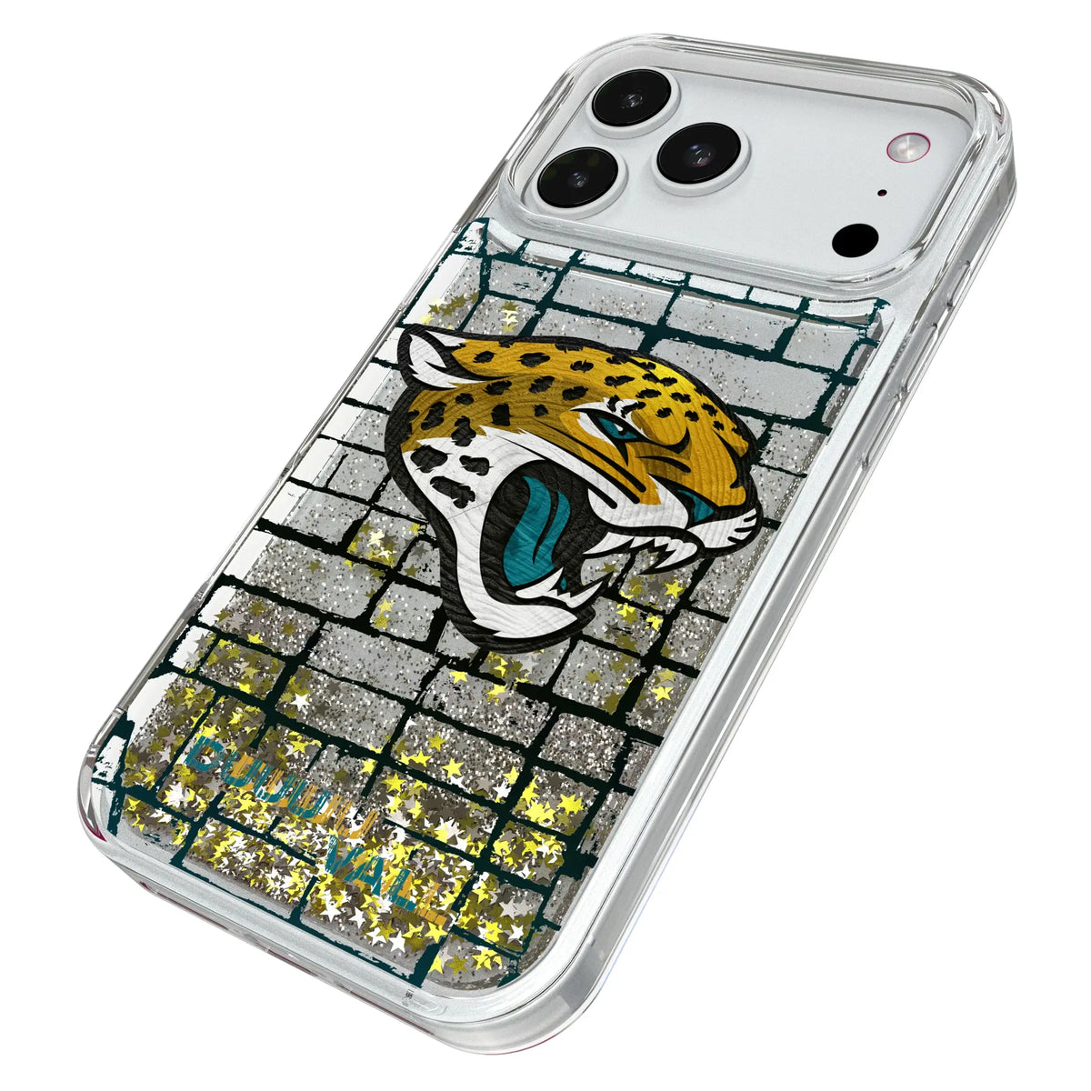 Jacksonville Jaguars Brick iPhone Glitter Phone Case for Apple iPhone - Isometric View#Device_iPhone 18 Pro Max