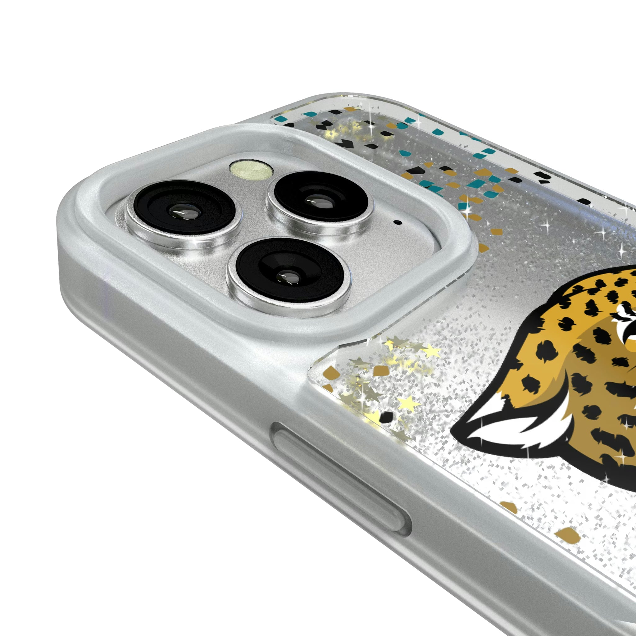 Jacksonville Jaguars Confetti iPhone Glitter Phone Case for Apple iPhone - Detail#Device_iPhone 16 Pro