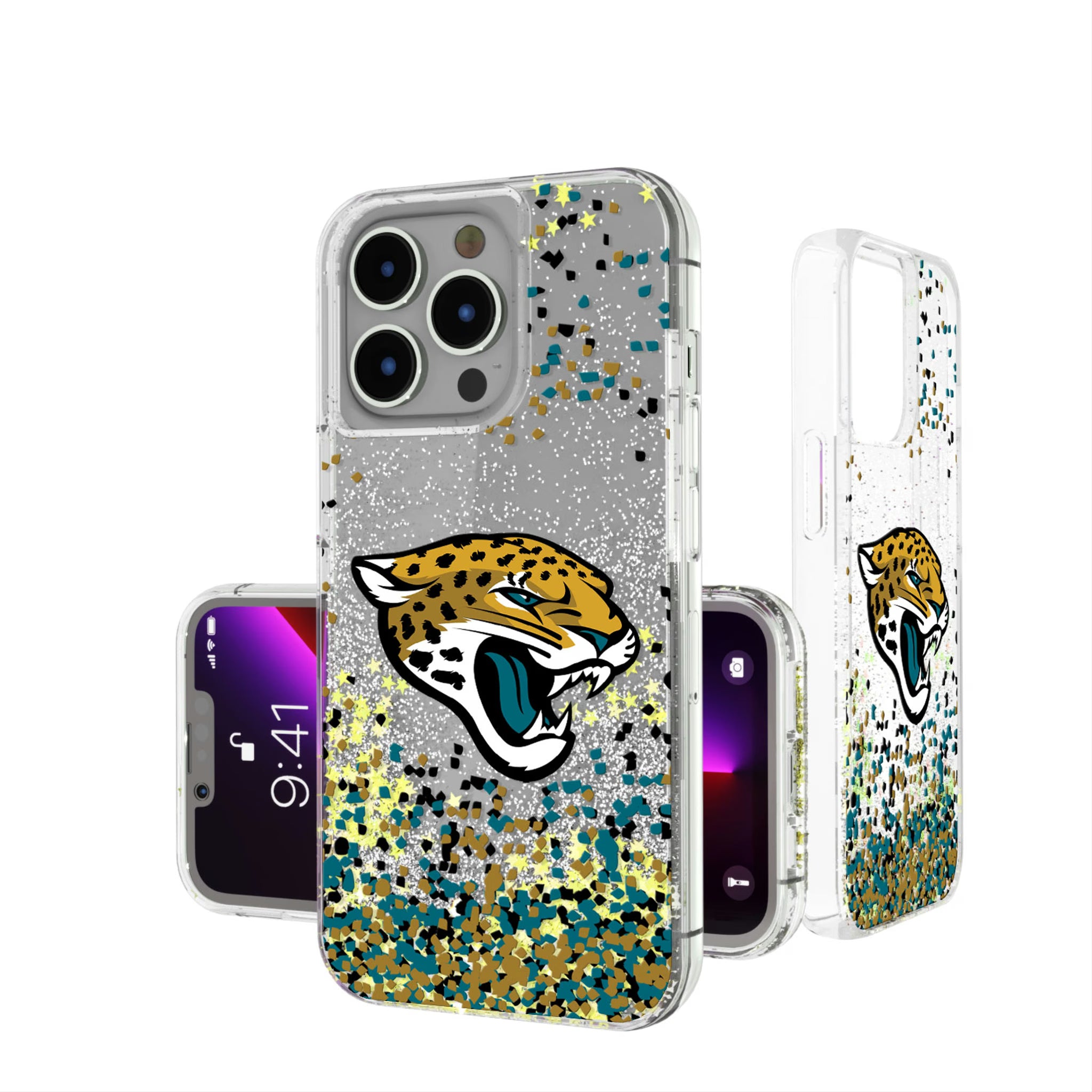 Jacksonville Jaguars Confetti iPhone Glitter Phone Case for Apple iPhone
