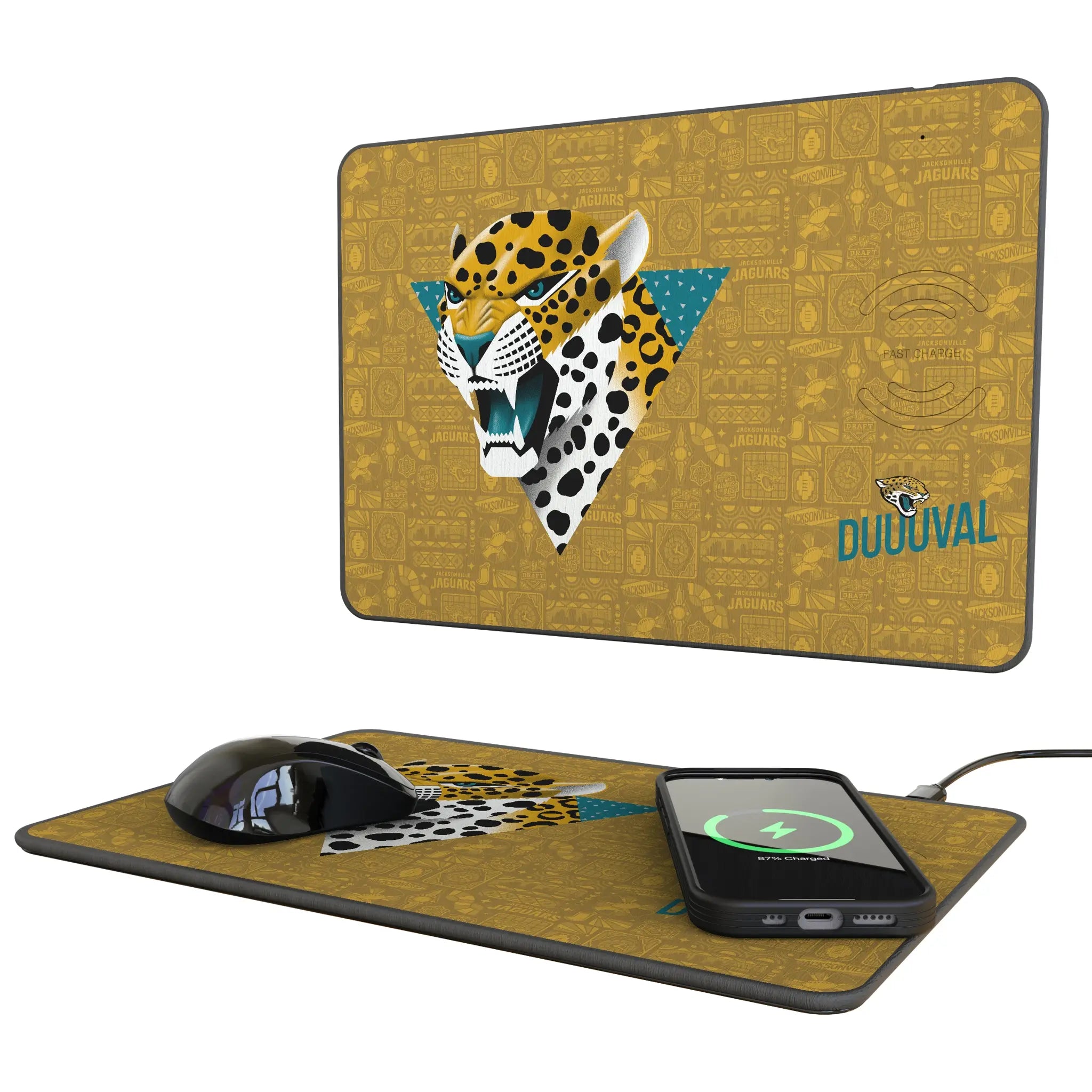 Jacksonville Jaguars Deco 15-Watt Wireless Charger and Mouse Pad