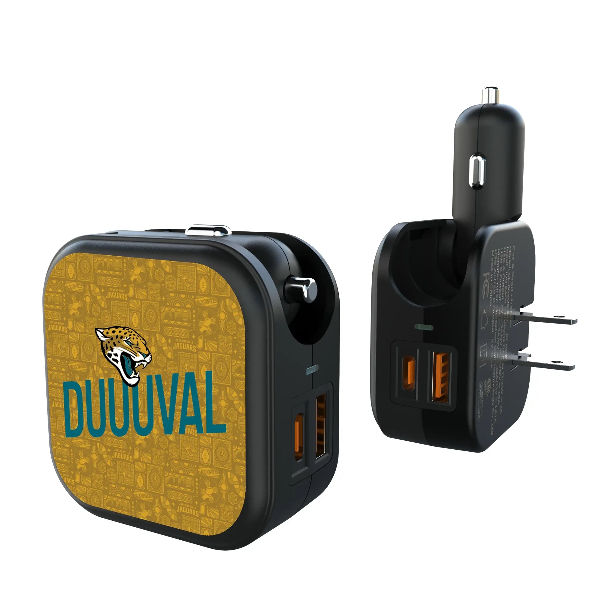 Jacksonville Jaguars Deco 2 in 1 USB A/C Charger