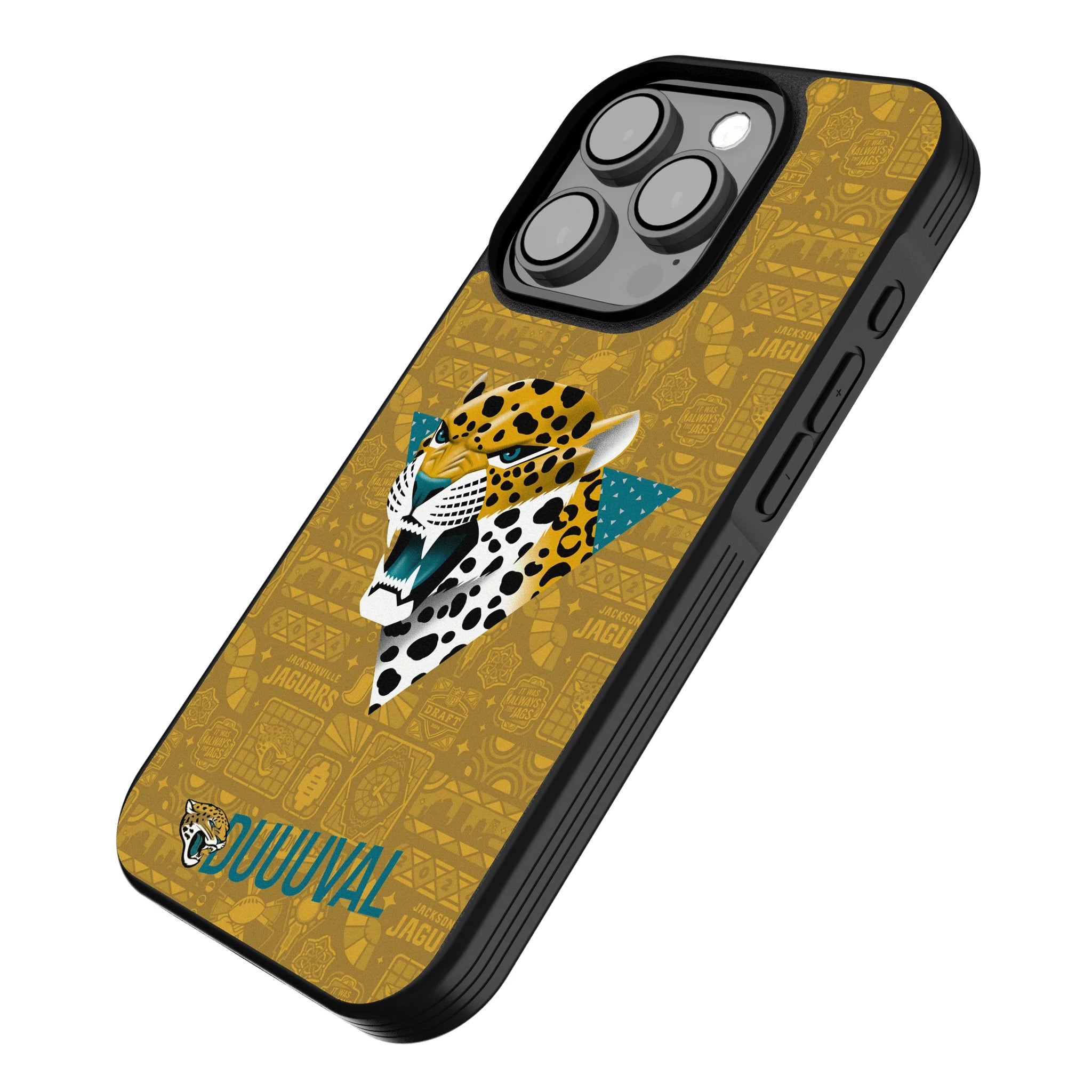 Jacksonville Jaguars Deco iPhone Bump Phone Case for Apple iPhone - Isometric View