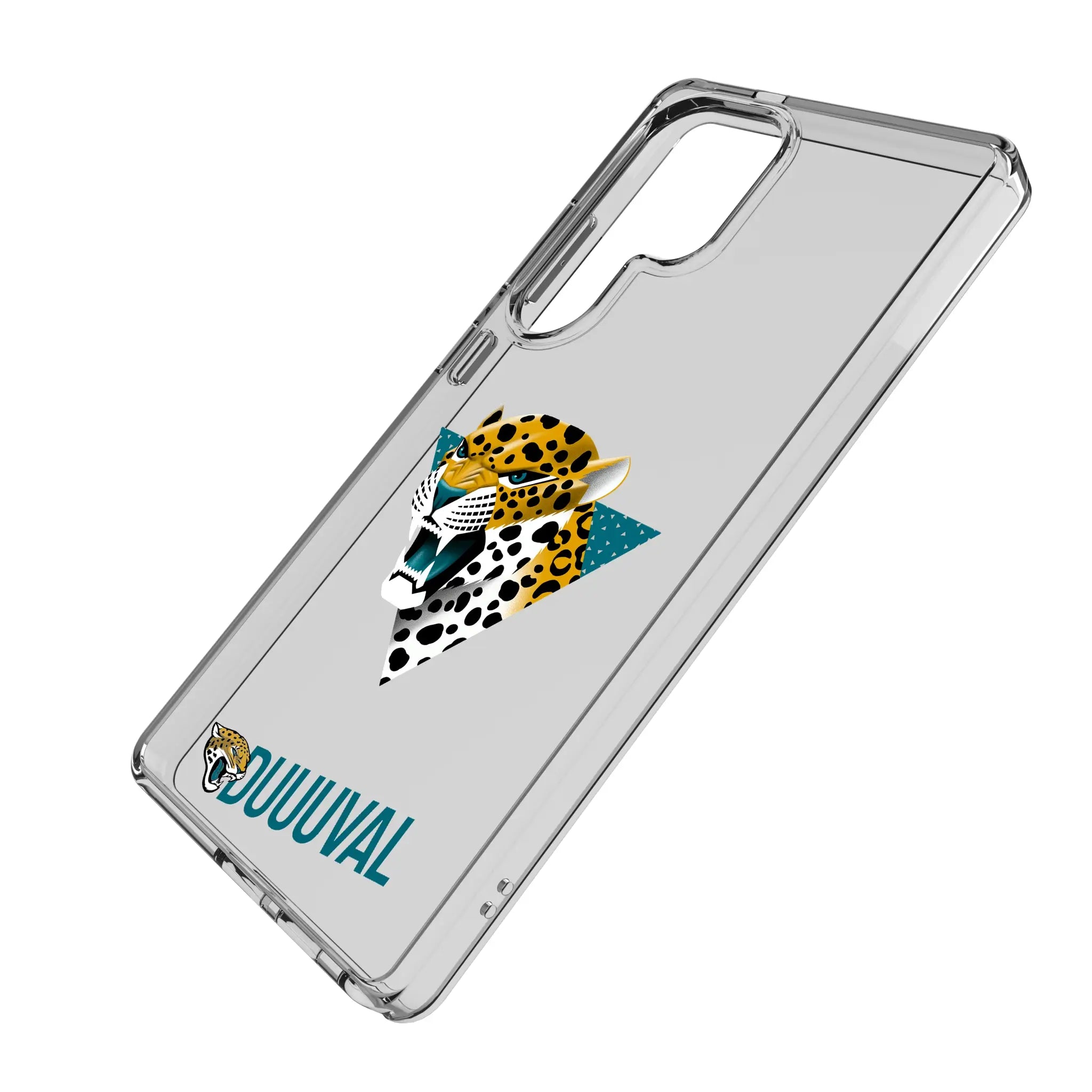 Jacksonville Jaguars Deco Galaxy Clear Phone Case for Samsung Galaxy - Isometric View#Device_Galaxy S25 Ultra