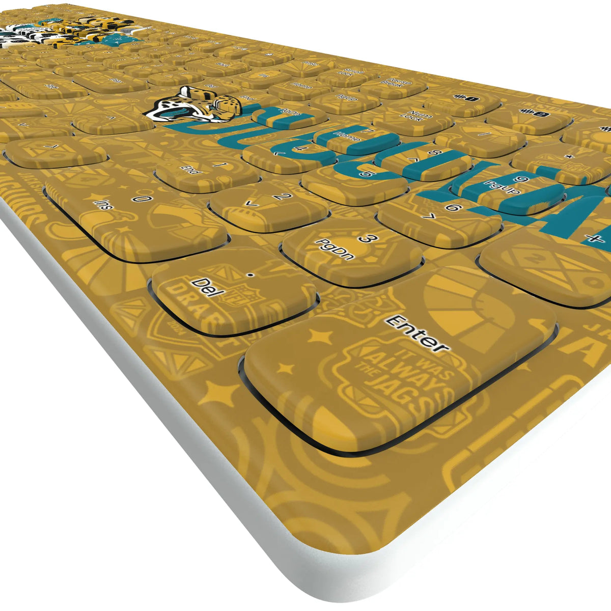 Jacksonville Jaguars Deco KKB605 Curved Wireless Keyboard - Detail