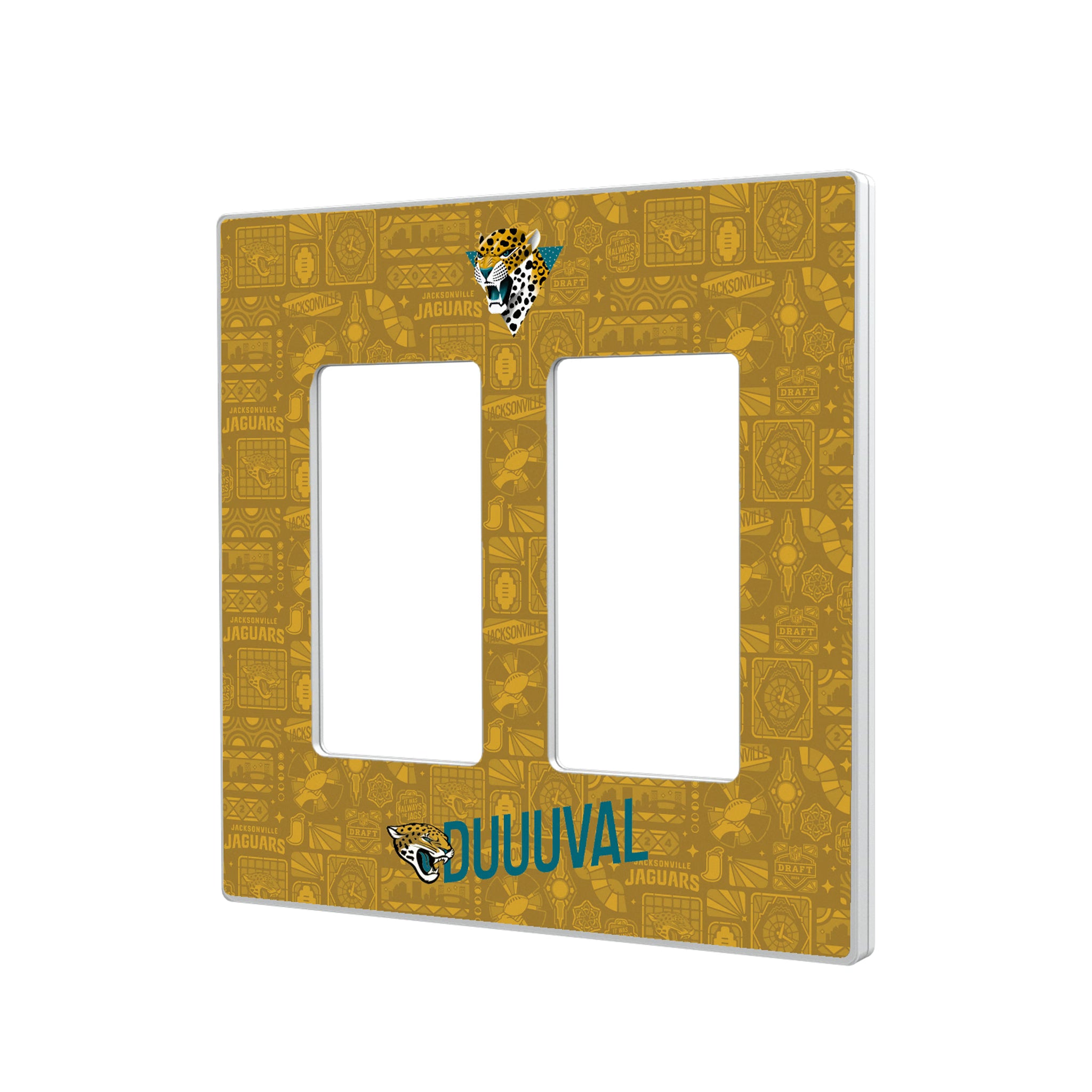 Jacksonville Jaguars Deco Hidden-Screw Light Switch Plate#Style_Double Rocker