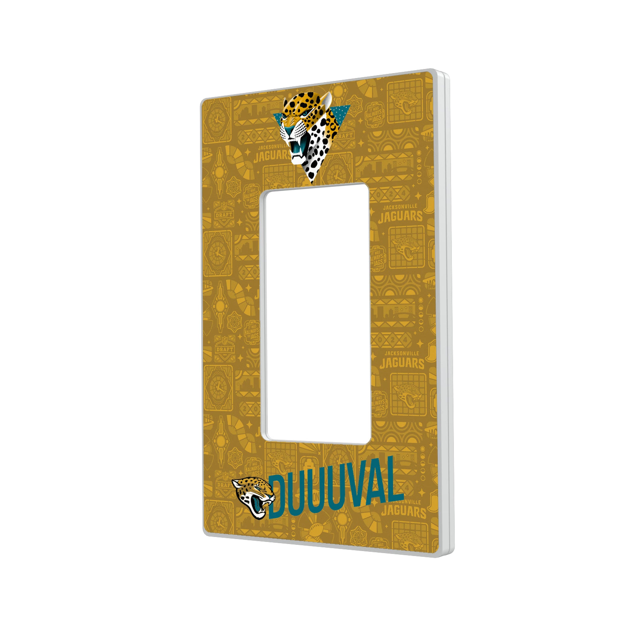Jacksonville Jaguars Deco Hidden-Screw Light Switch Plate#Style_Single Rocker