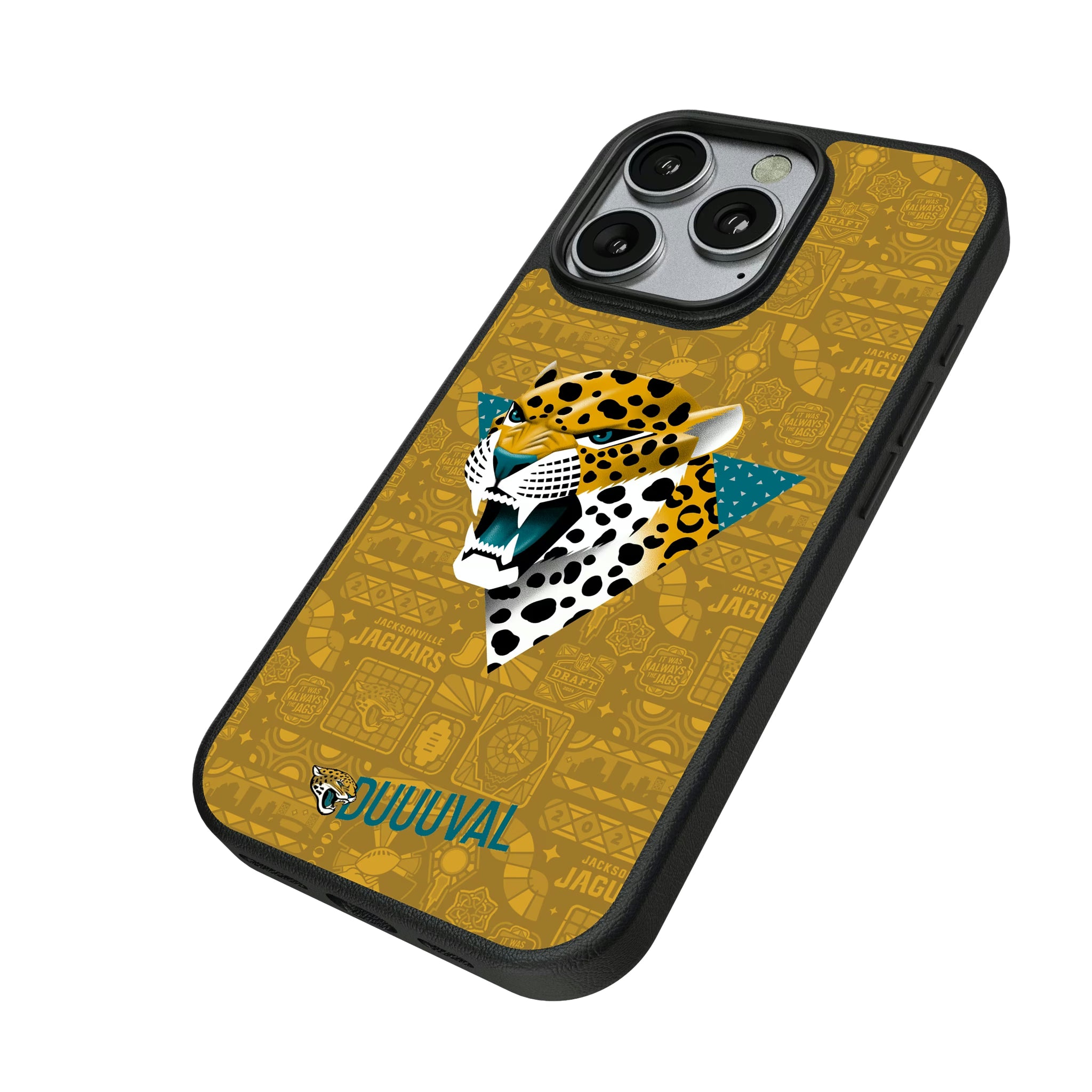 Jacksonville Jaguars Deco iPhone MagSafe Compatible Phone Case for Apple iPhone - Isometric View