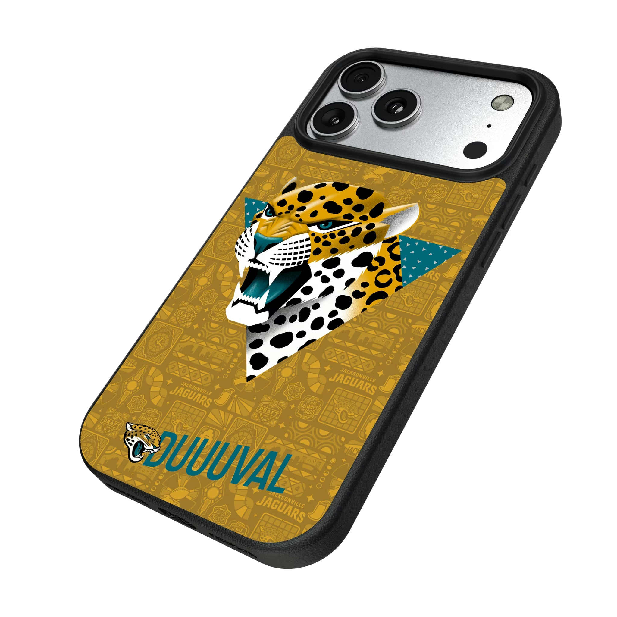 Jacksonville Jaguars Deco iPhone MagSafe Compatible Phone Case for Apple iPhone - Isometric View#Device_iPhone 17 Pro Max