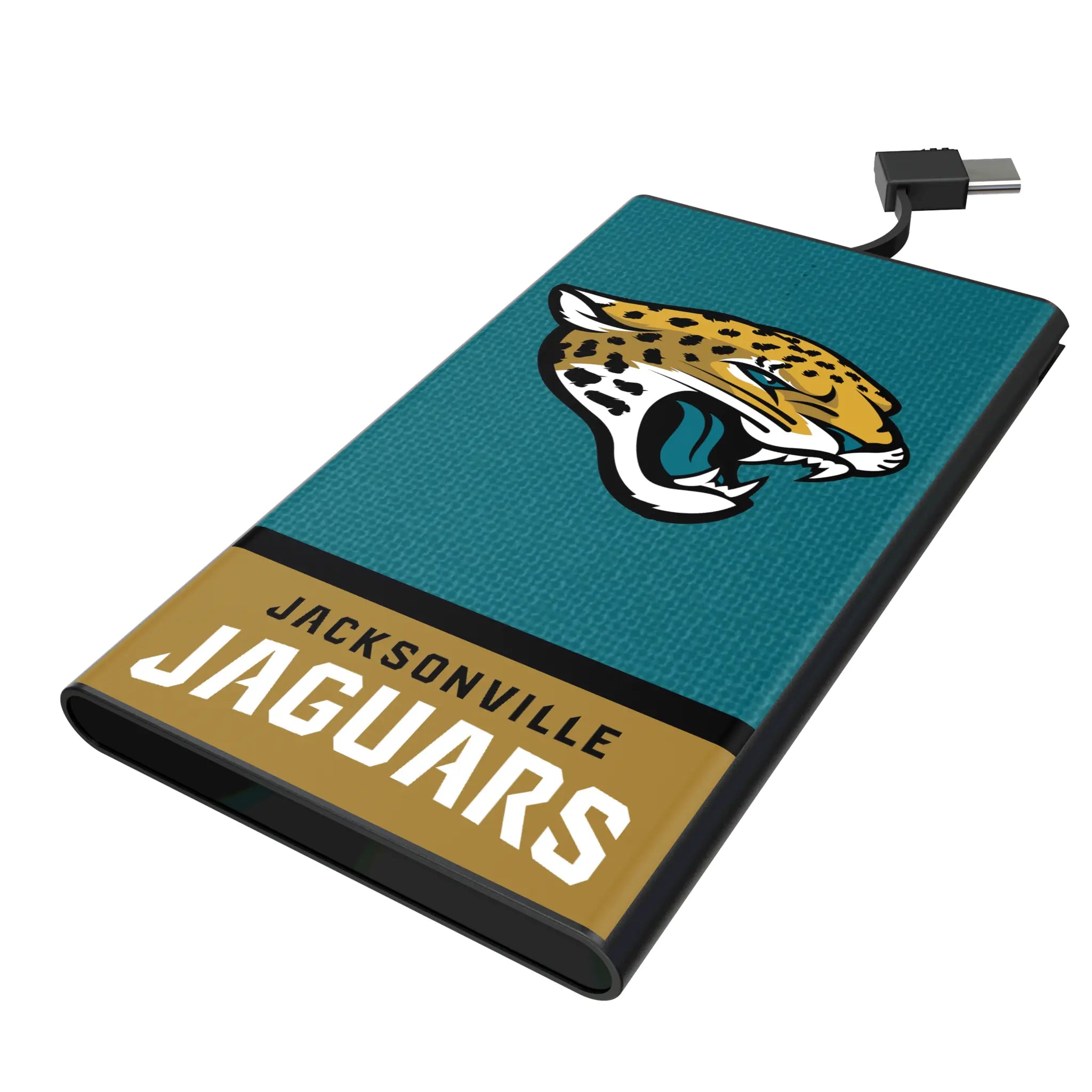 Jacksonville Jaguars Endzone Solid 5000mAh Flat Power Bank