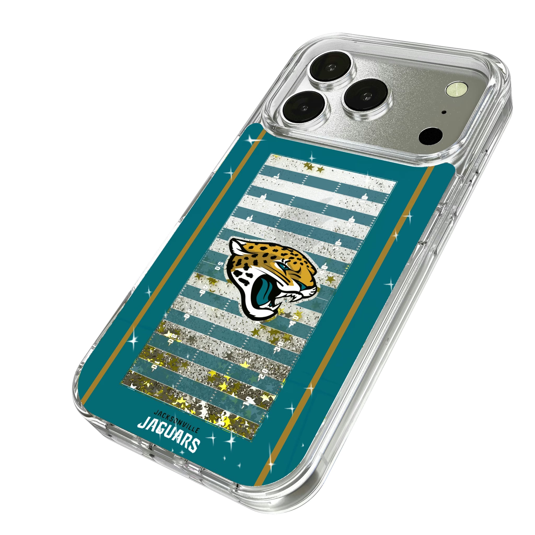 Jacksonville Jaguars Field iPhone Glitter Phone Case for Apple iPhone - Isometric View