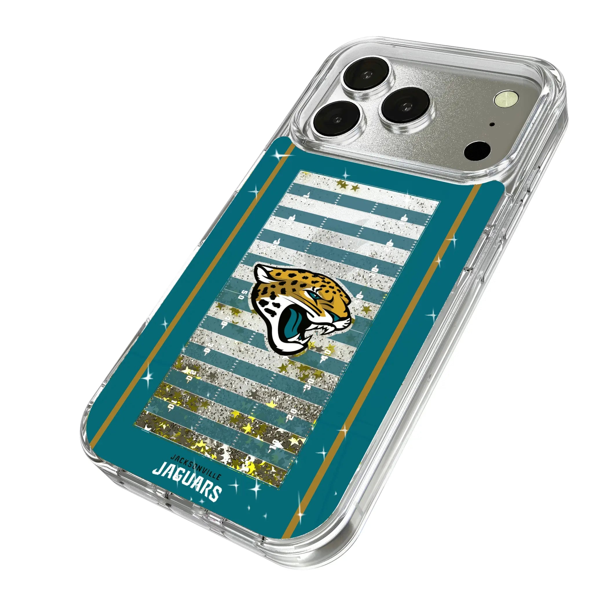 Jacksonville Jaguars Field iPhone Glitter Phone Case for Apple iPhone - Isometric View