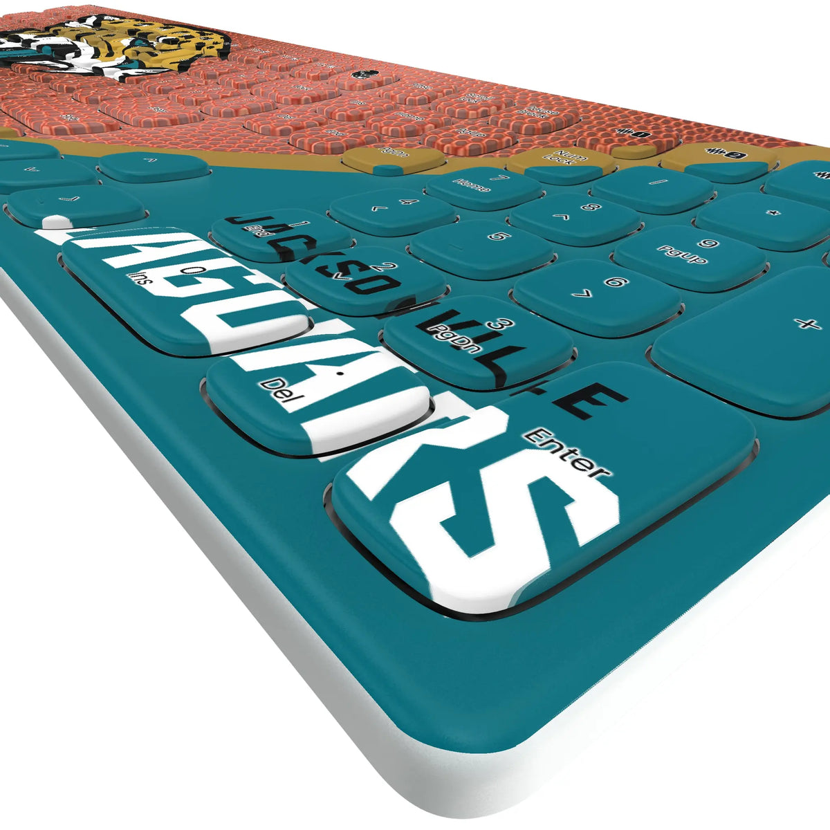 Jacksonville Jaguars Football KKB605 Curved Wireless Keyboard - Detail