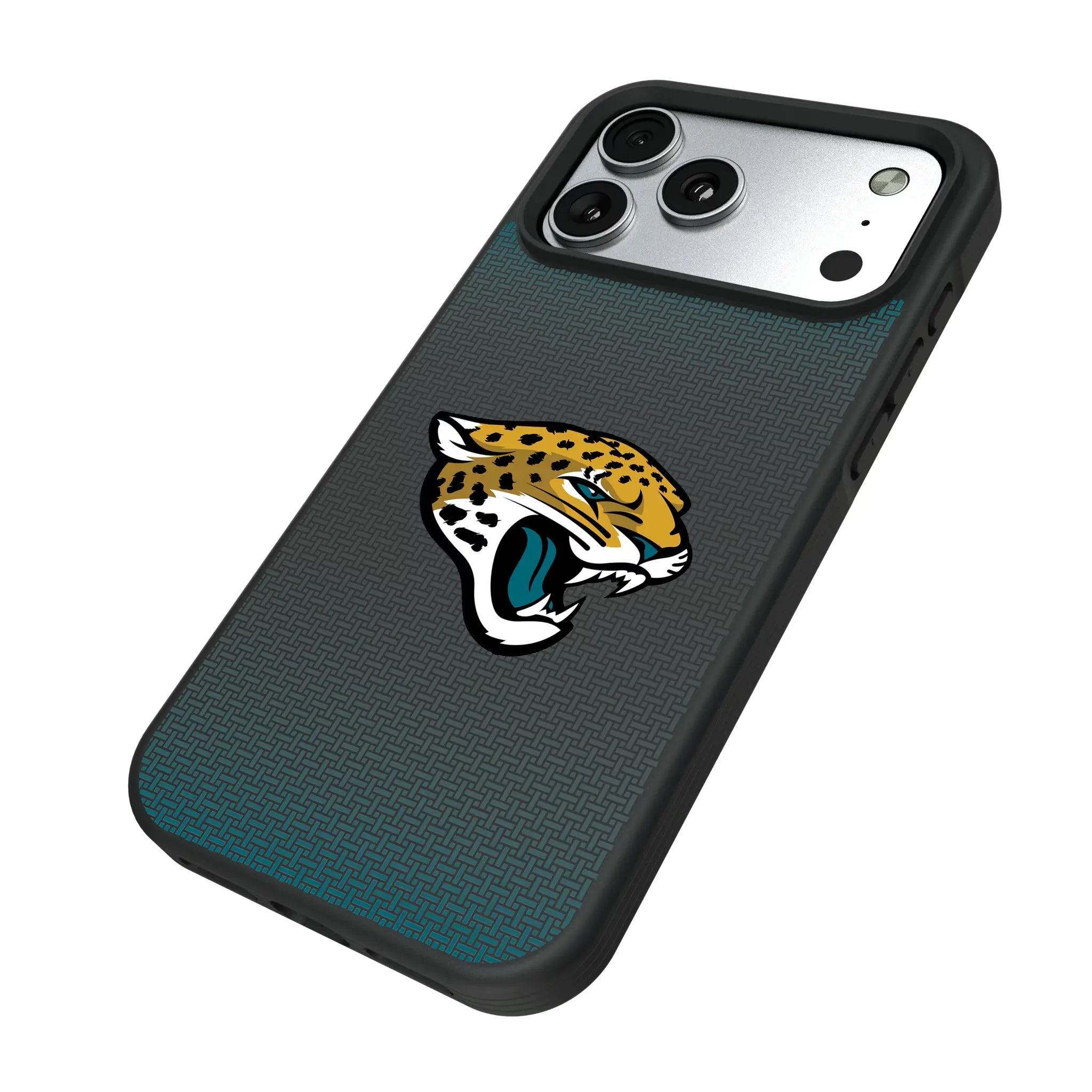 Jacksonville Jaguars Linen iPhone Bump Phone Case for Apple iPhone - Isometric View#Device_iPhone 17 Pro Max